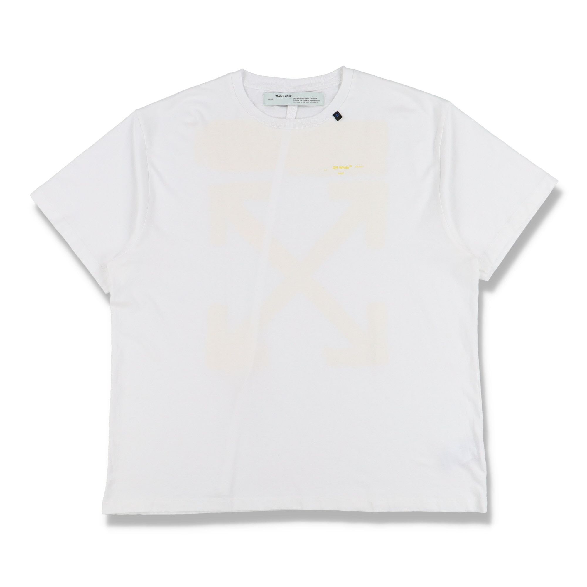 Off-White White and Yellow Acrylic Arrows Logo Oversized T-Shirt Size US M / EU 48-50 / 2 - 5 Thumbnail