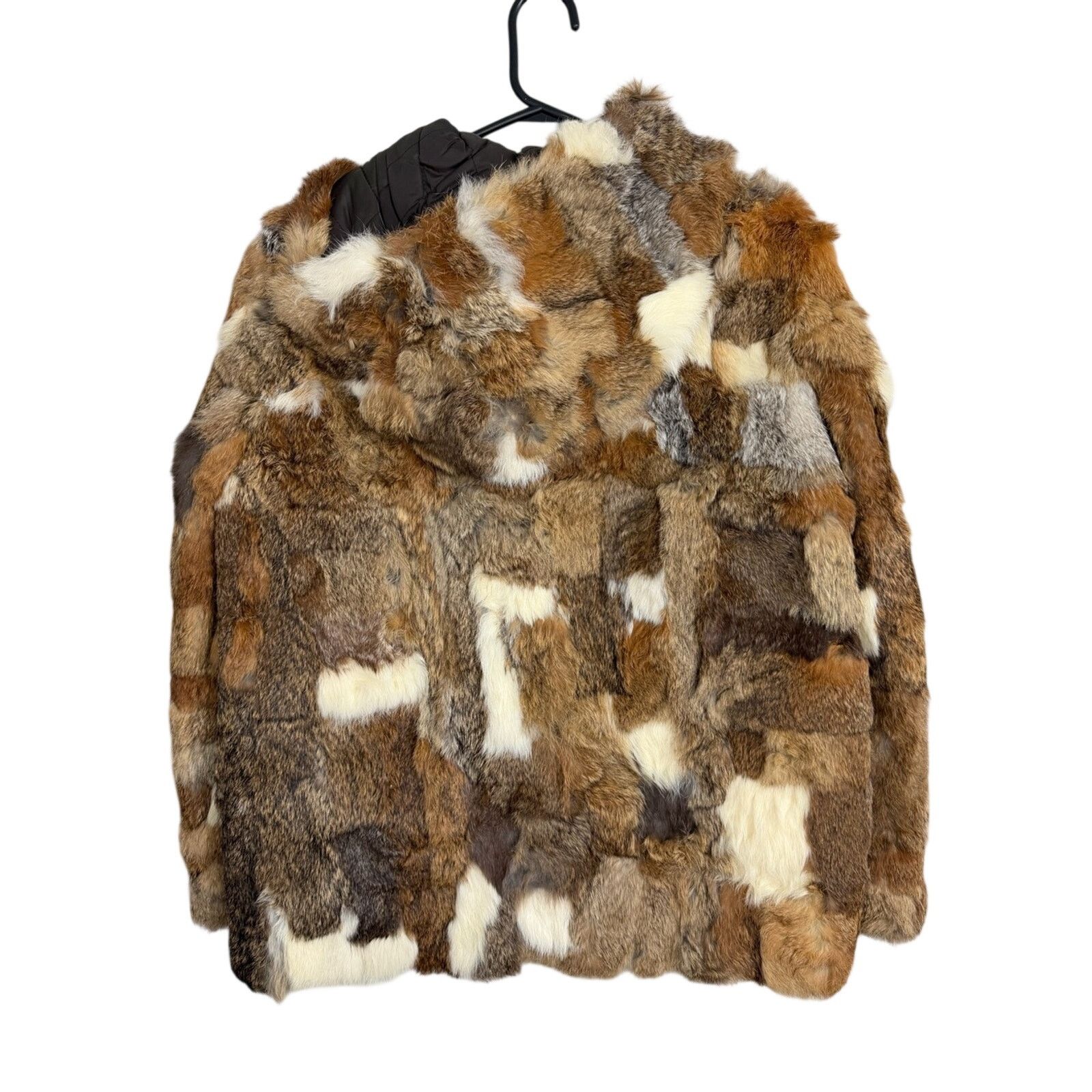 Vintage Vintage Authentic 100% Women's Rabbit Fur Patchwork Coat Size L / US 10 / IT 46 - 2 Thumbnail