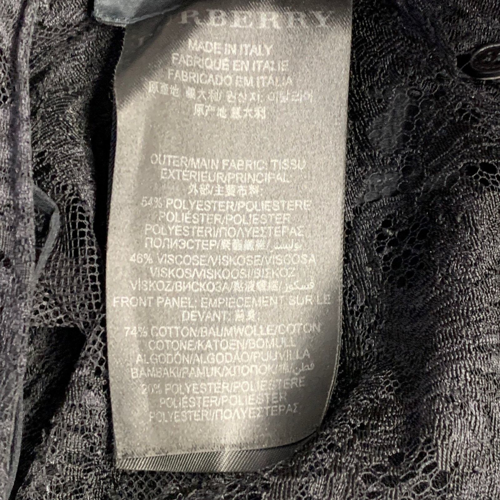Burberry Black Lace Short Sleeve Drop Waist Knee Length Dress Size XS / US 0-2 / IT 36-38 - 6 Thumbnail