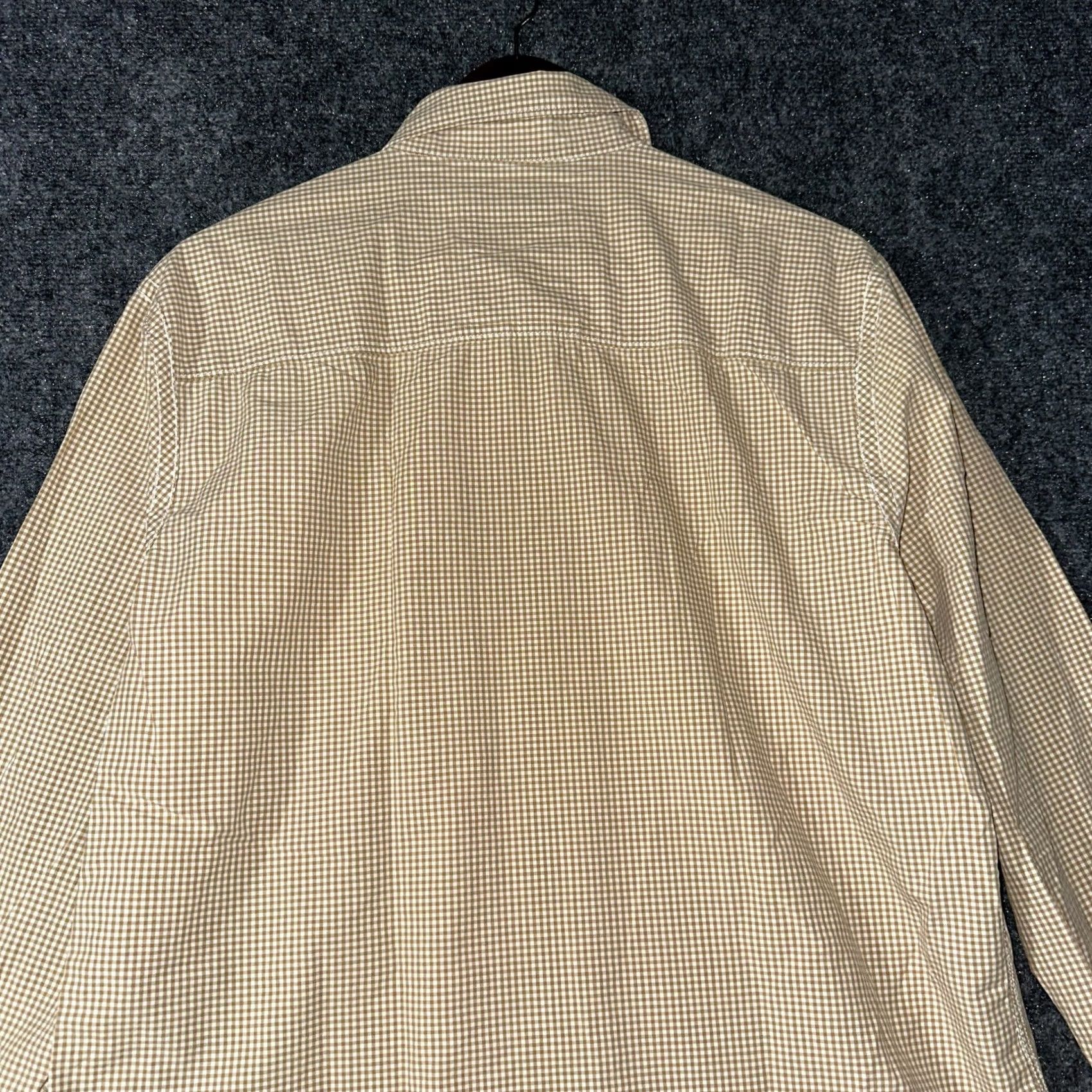 Levi's VINTAGE Levis Shirt Mens L Tan Gingham Check Cotton Long Sleeve Button Up Pocket Size US L / EU 52-54 / 3 - 8 Thumbnail