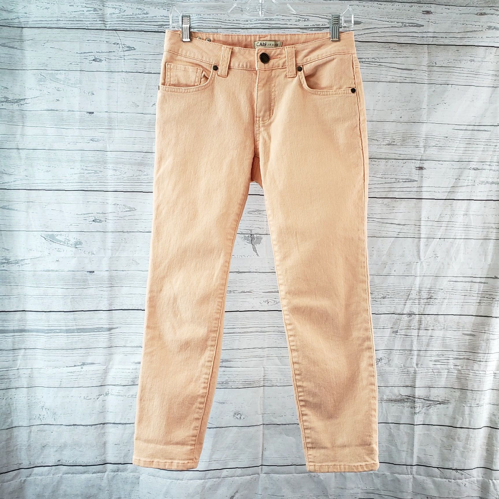 Vintage CAbi 329 Womens Bree Cropped Jeans Sz 2 Solid Orange Low Rise Jeans Cropped Womens Size 2 Orange Size 26" / US 2 / IT 38 - 2 Thumbnail