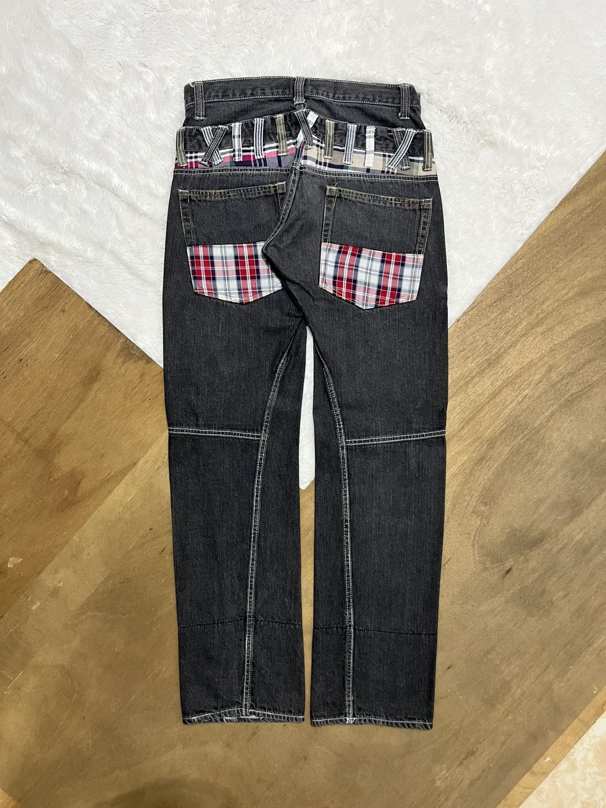 Other Dominate Patchwork Zip Detail Washed Denim Pants Size US 31 - 10 Thumbnail