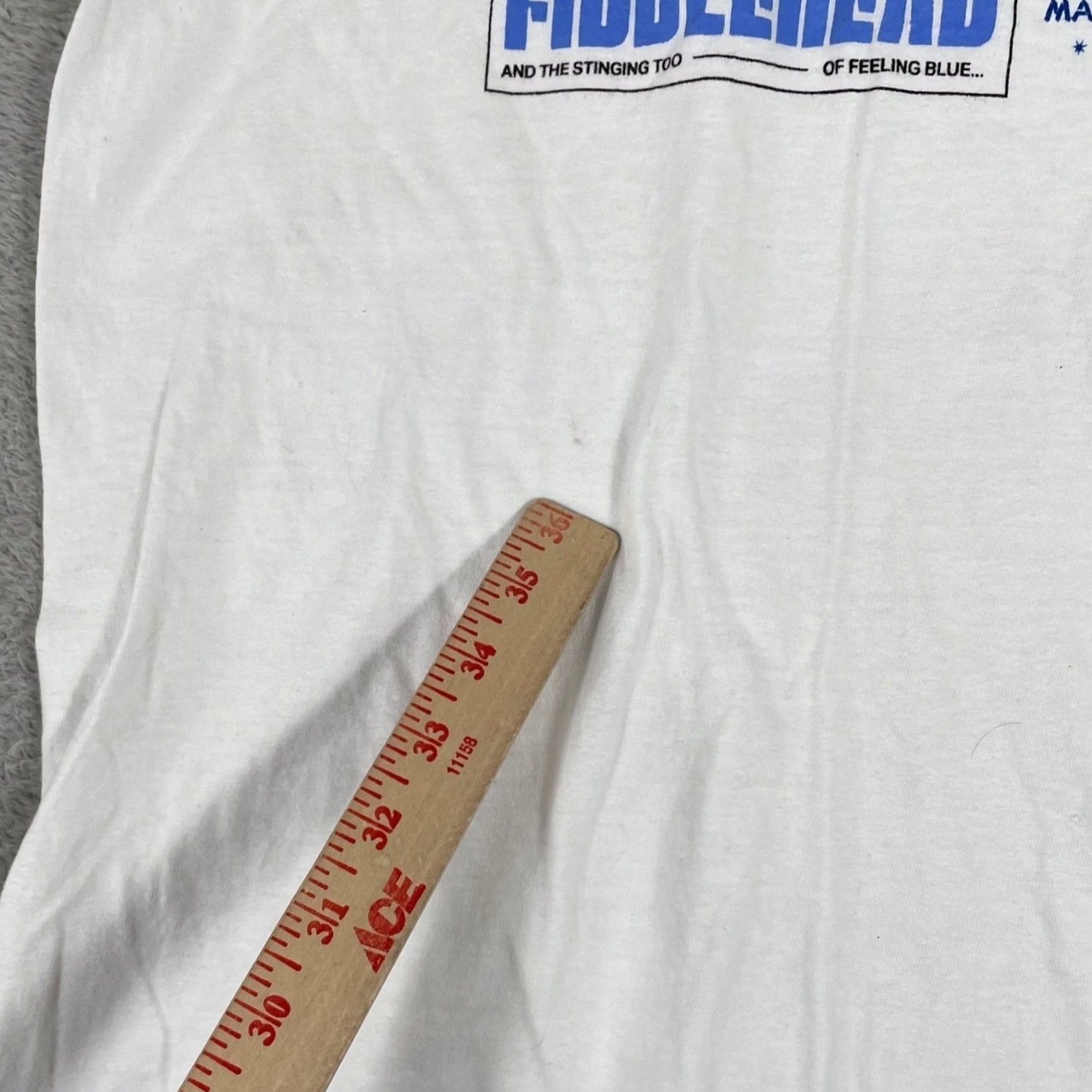 Gildan Fiddlehead Band T Shirt Mens Medium White Graphic Massachusetts Hardcore Tee Size US M / EU 48-50 / 2 - 5 Thumbnail