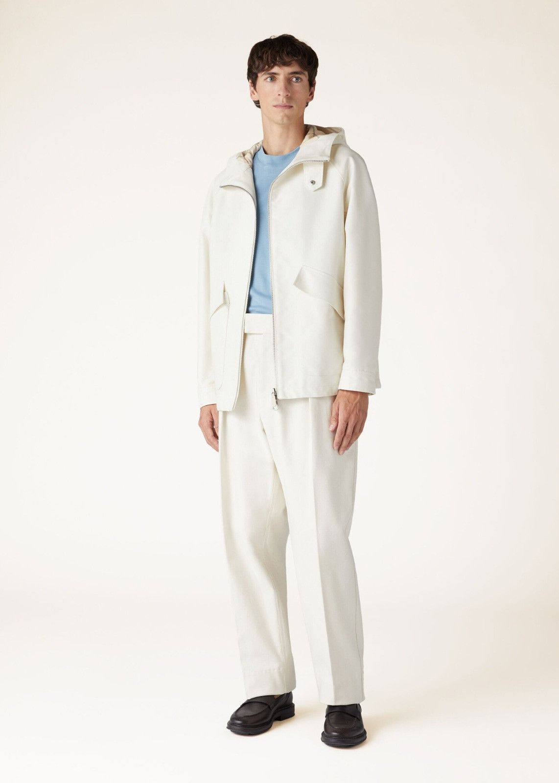 Loro Piana o1srvl11e0125 Seiro Blouson Jacket in White Size US L / EU 52-54 / 3 - 5 Thumbnail
