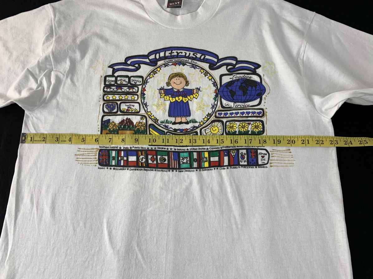 Vintage 90s Altruso International NGO All National Flag Printed Tee Size US XL / EU 56 / 4 - 8 Thumbnail