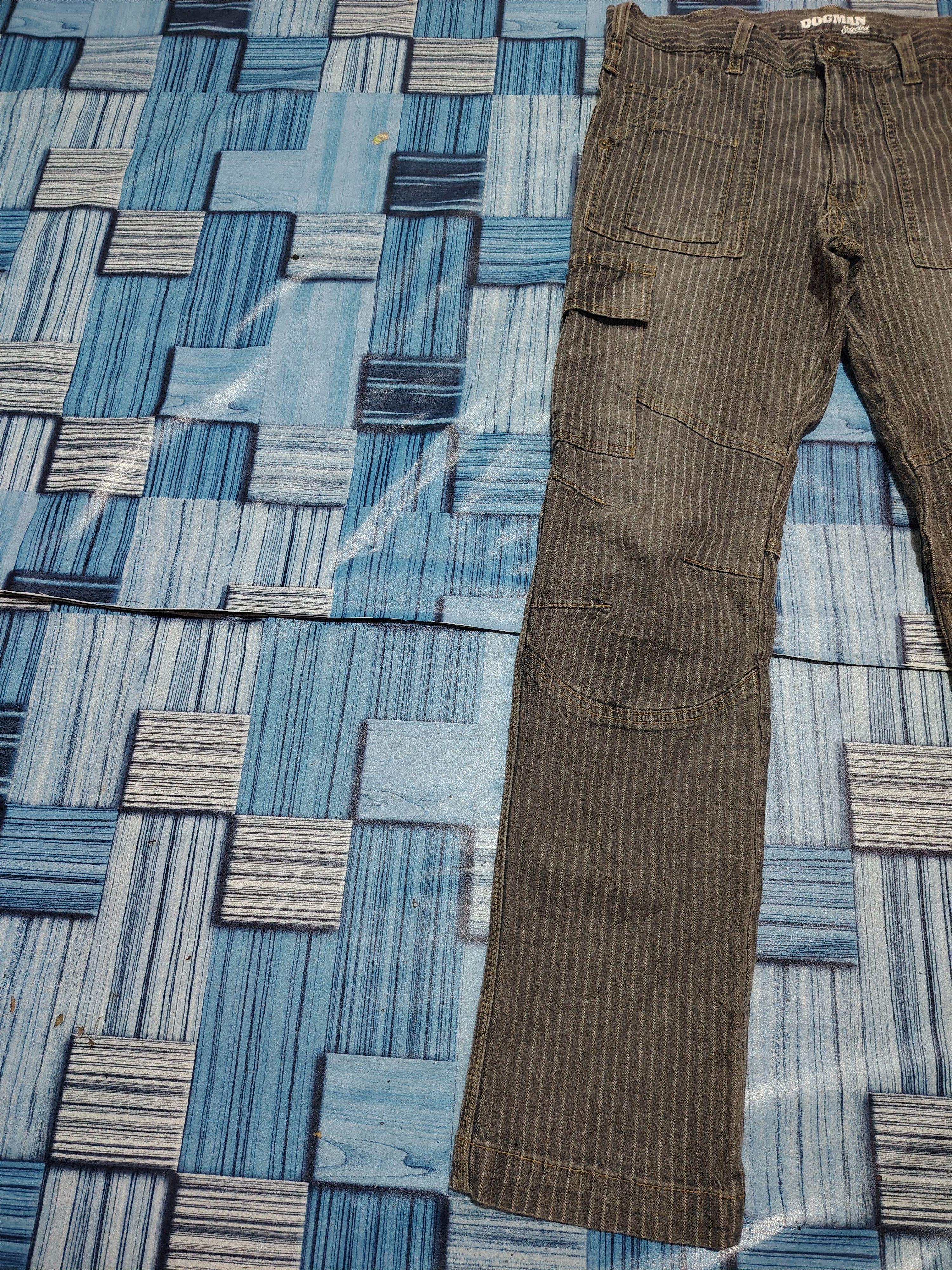 5351 POUR LES HOMMES Dogman Selected Cargo Multipocket Striped Stretch Pants Size US 35 - 5 Thumbnail
