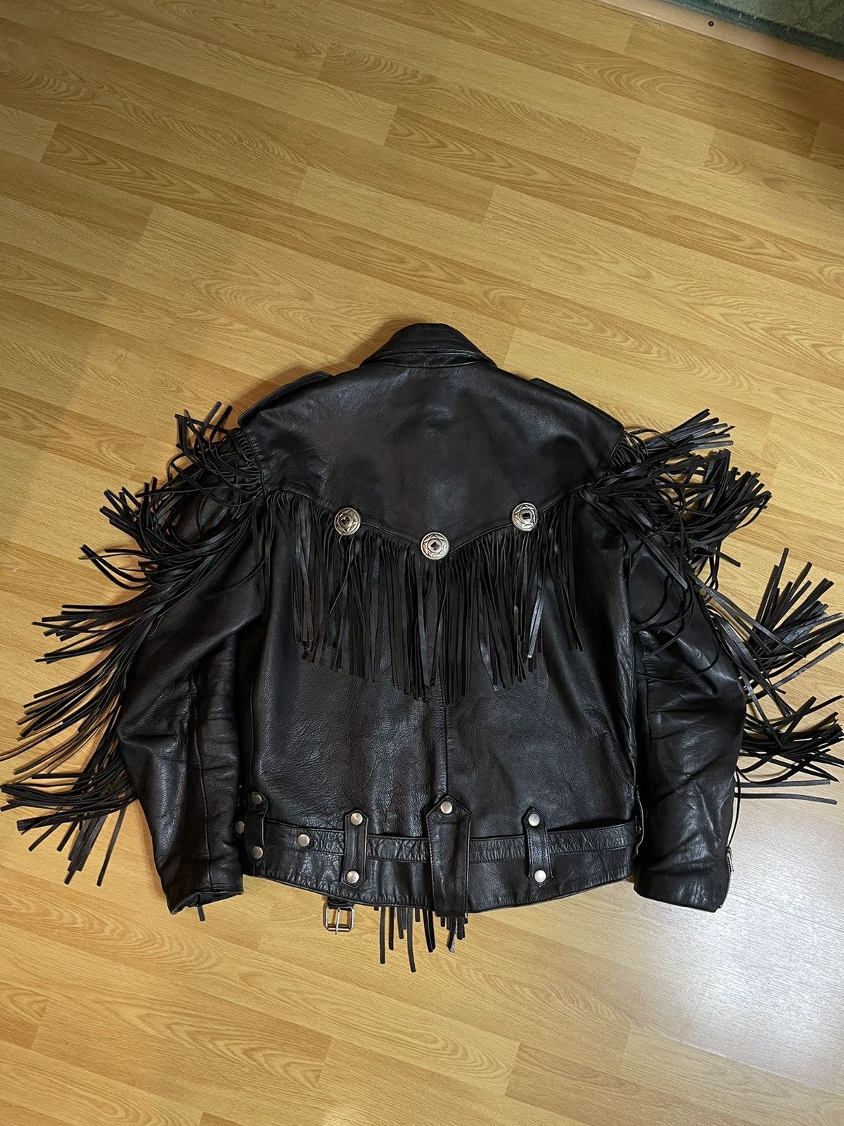 Vintage vintage biker leather suede fringe jacket rare M-L Size US M / EU 48-50 / 2 - 10 Thumbnail