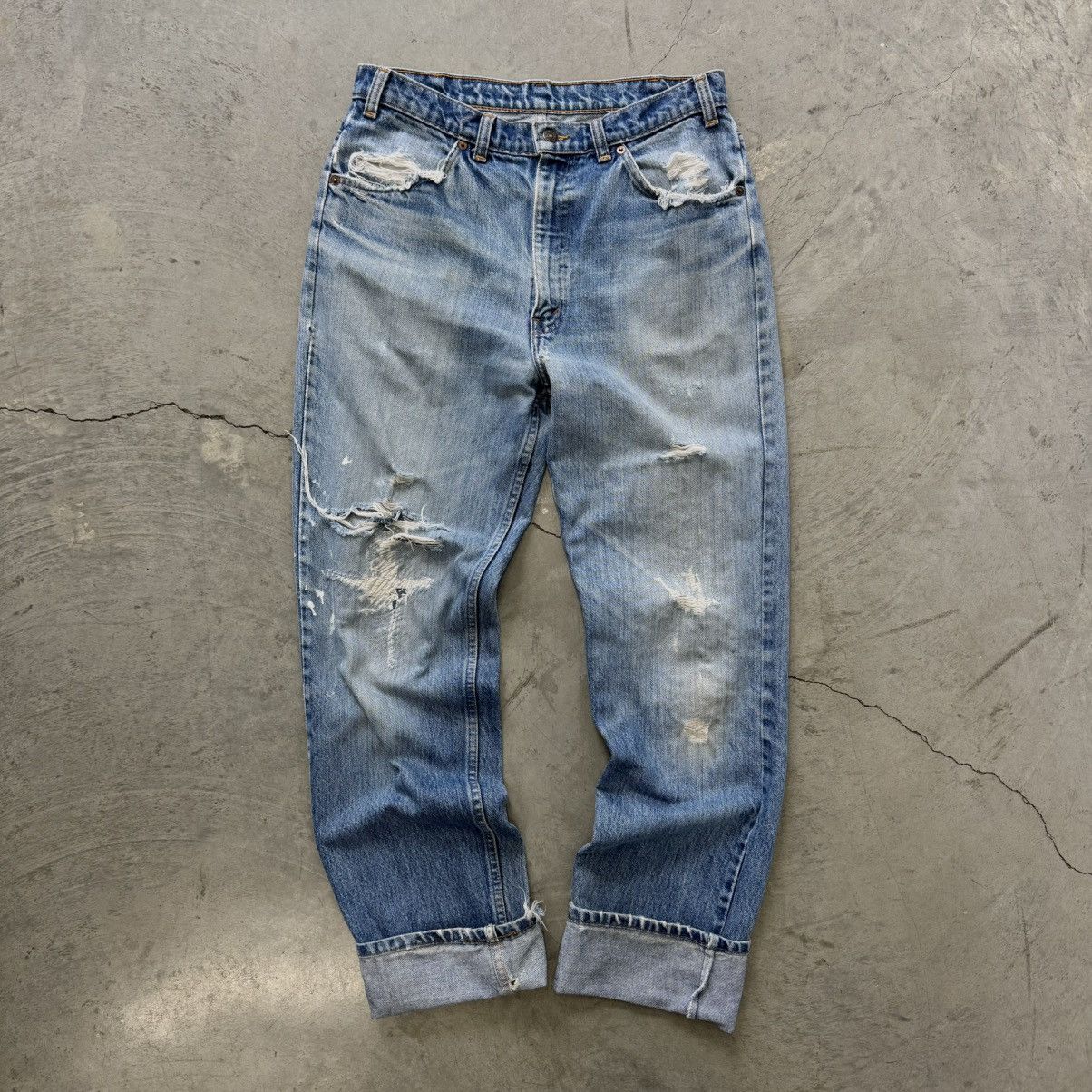 Vintage 80s ERD Distressed Grunge Levis Orange Tab Jeans