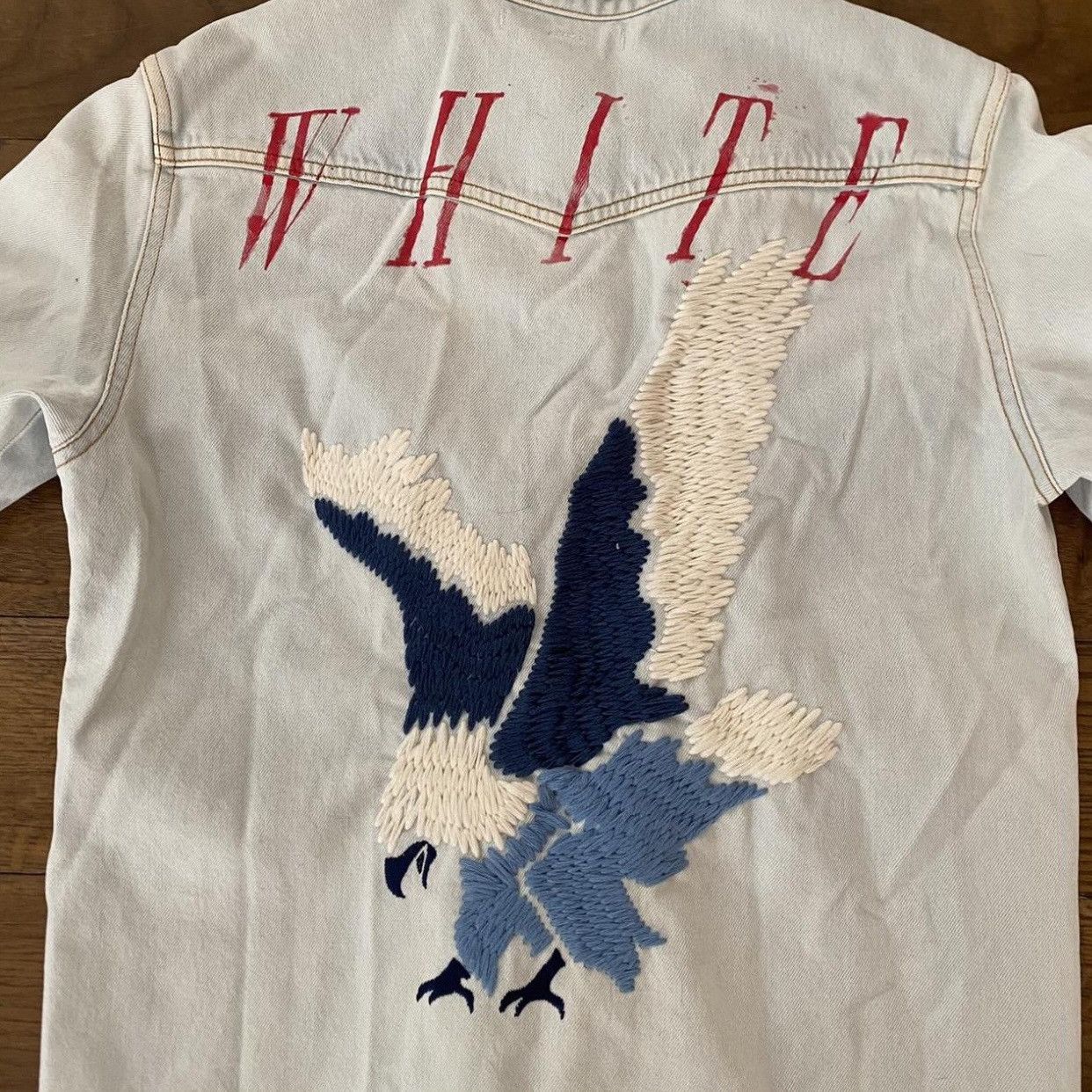 Off-White × Virgil Abloh Off White Denim Eagle Jacket Size US S / EU 44-46 / 1 - 4 Thumbnail