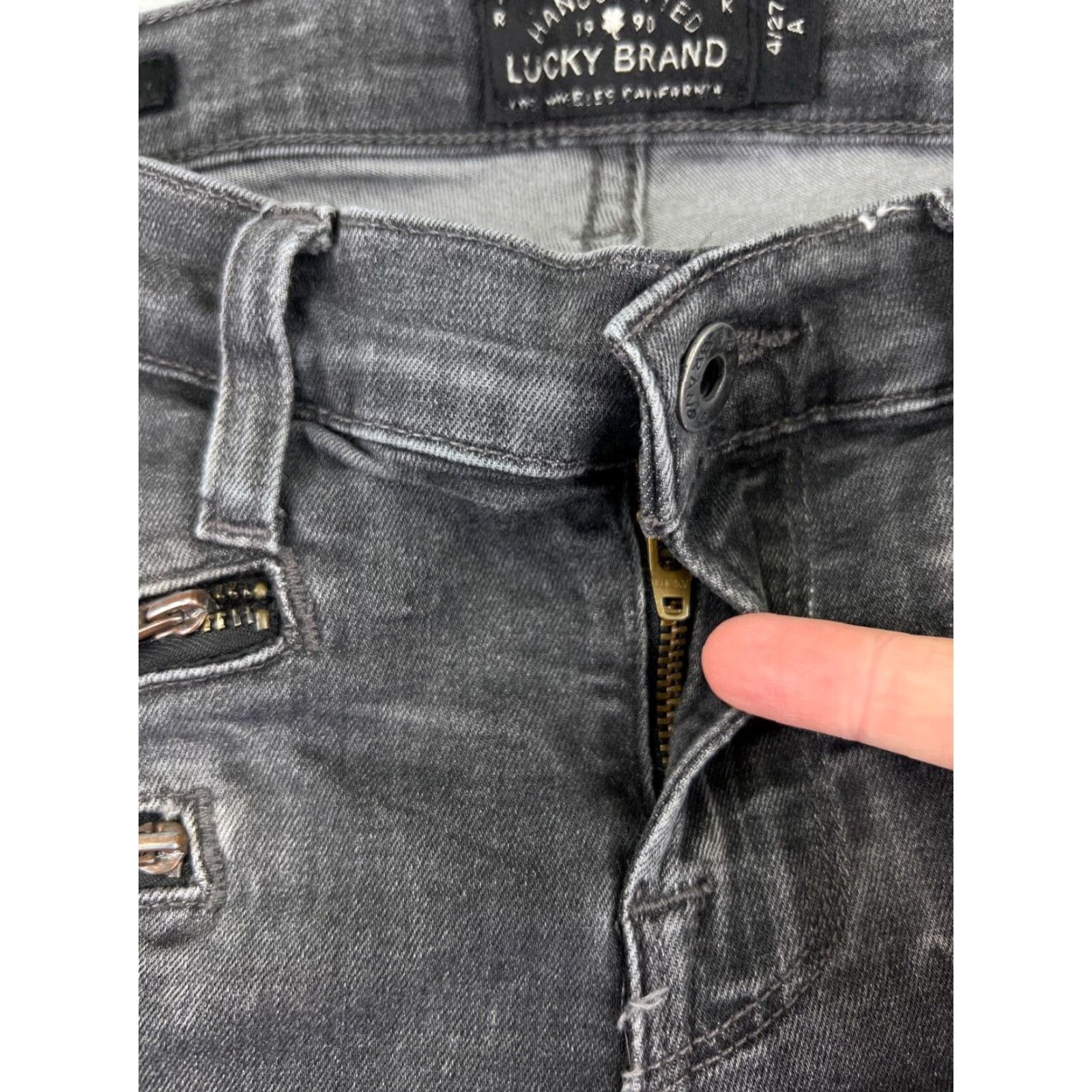 Lucky Brand Lucky Brand Jeans Womens 4 Black Skinny 5-Pocket Denim Zipper Pockets 26x27 Adult Womens Jeans Size 27" / US 4 / IT 40 - 5 Thumbnail