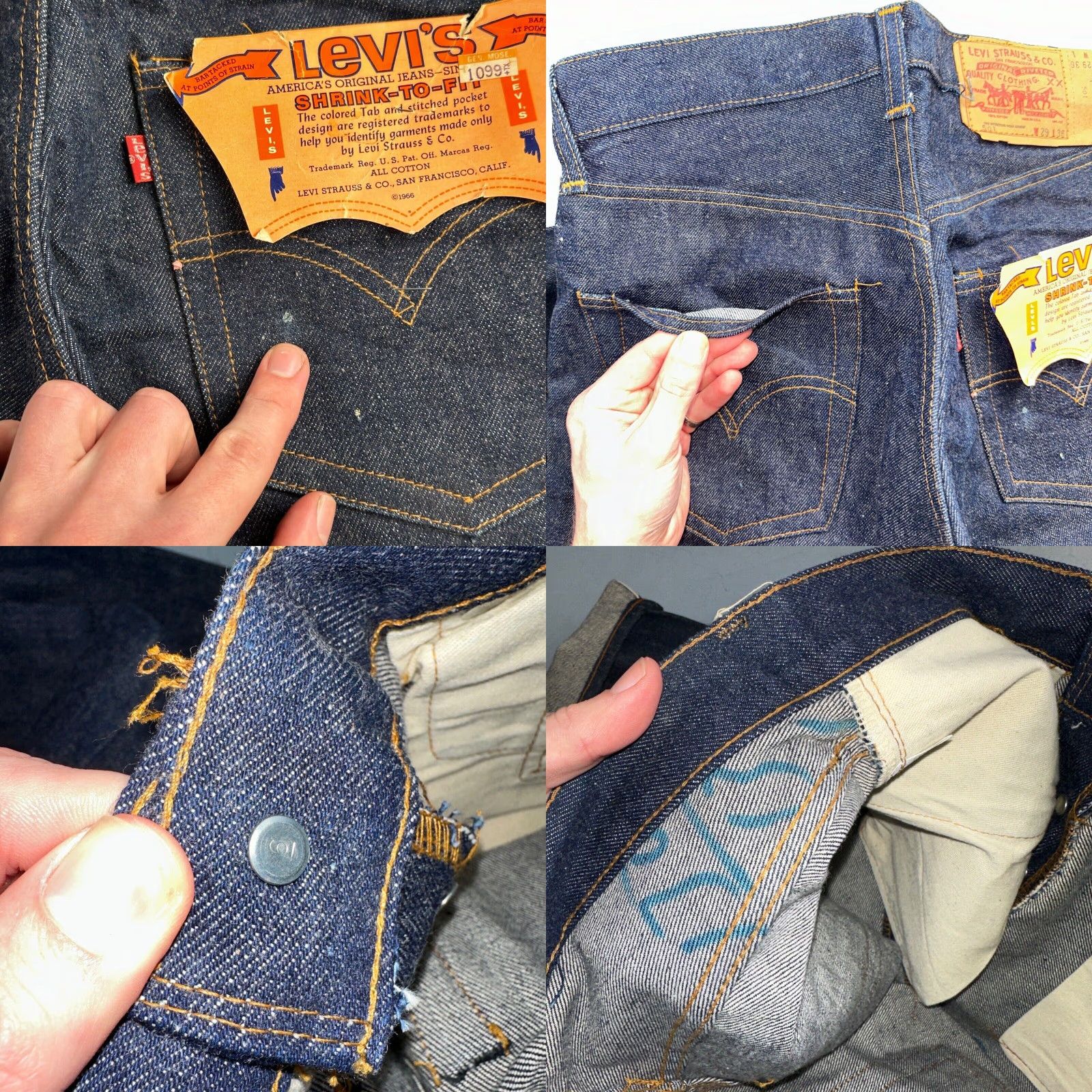 Levi's VINTAGE Levi's 501 Jeans 70s Deadstock Redline Selvedge Dark Wash Adult Men 29x36 Rare Size US 29 - 8 Thumbnail