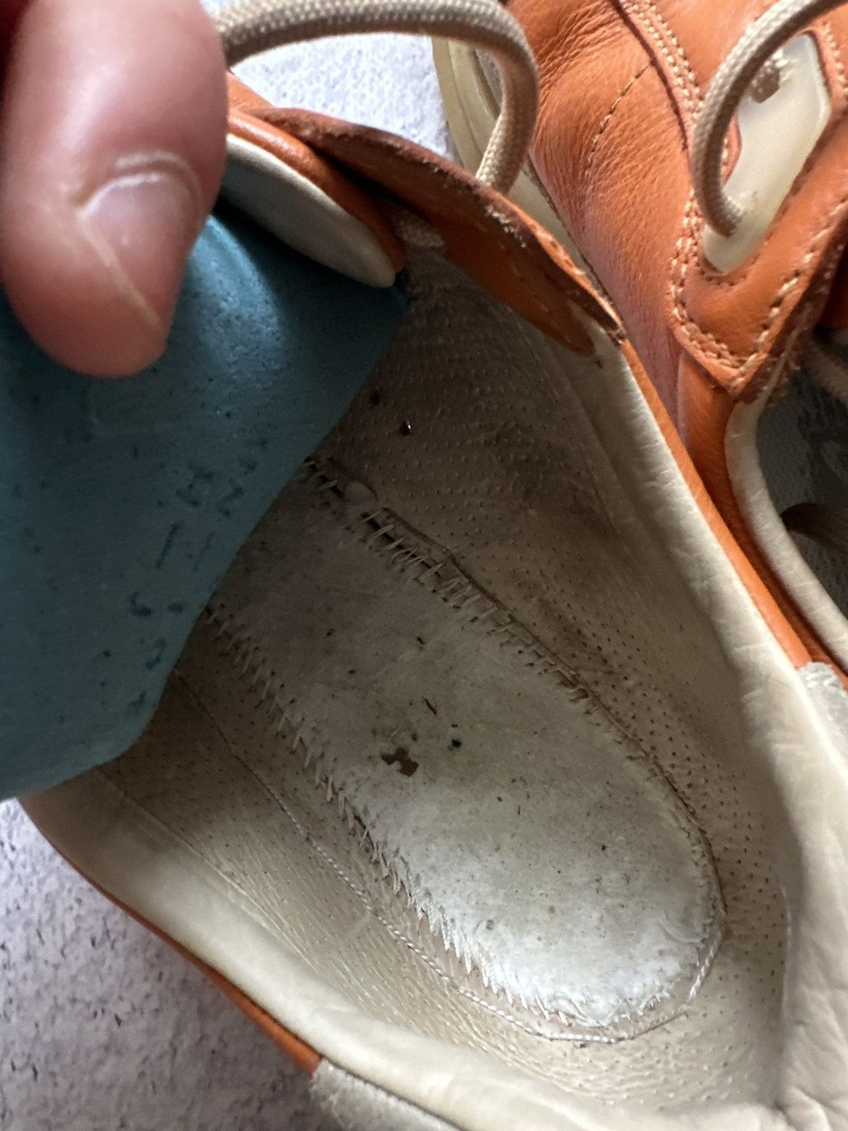 Prada Prada Red Tab Orange Leather Gray Suede Trainers Sneakers Size US 7 / IT 37 - 21 Thumbnail