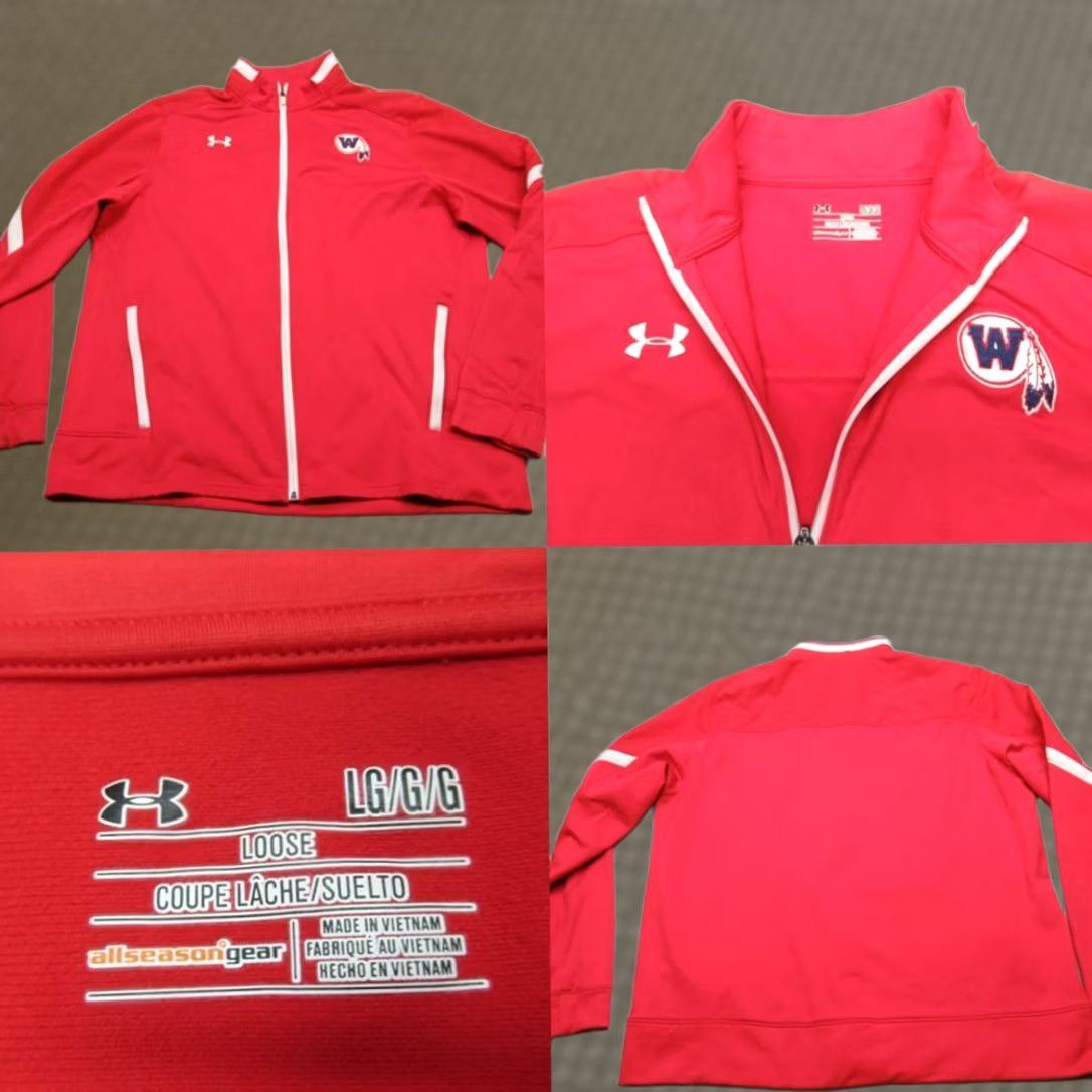 Under Armour VINTAGE Under Armour Jacket Mens Large Red Full Zip All Season Gear Athletic Logo Size US L / EU 52-54 / 3 - 1 Thumbnail