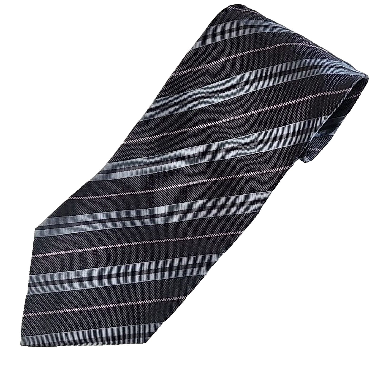 Joseph Abboud Joseph Abboud Blue-Gray Striped Silk Necktie - Made in Italy Size ONE SIZE - 1 Thumbnail