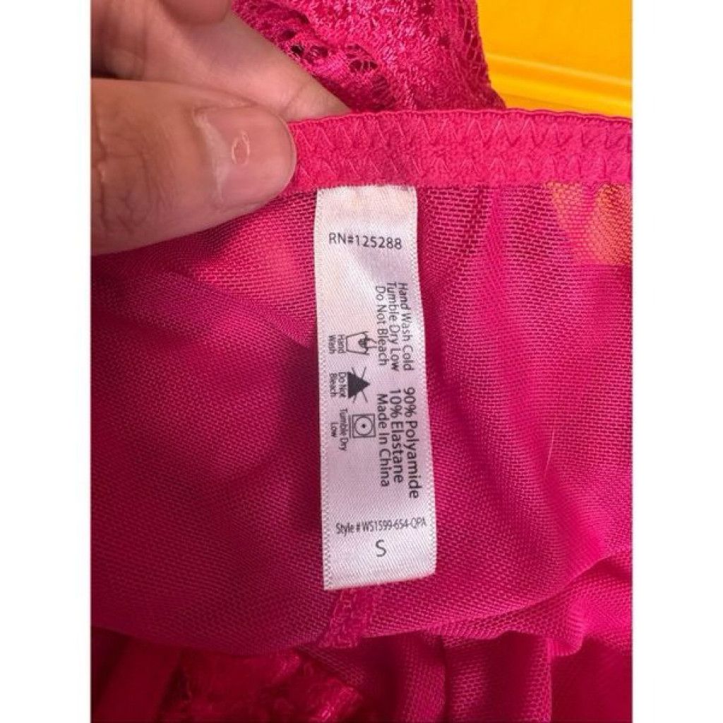 Jordan Brand Hot Pink Lace Mesh Bodysuit Teddy Lingerie Size Small Size US S / EU 44-46 / 1 - 6 Thumbnail