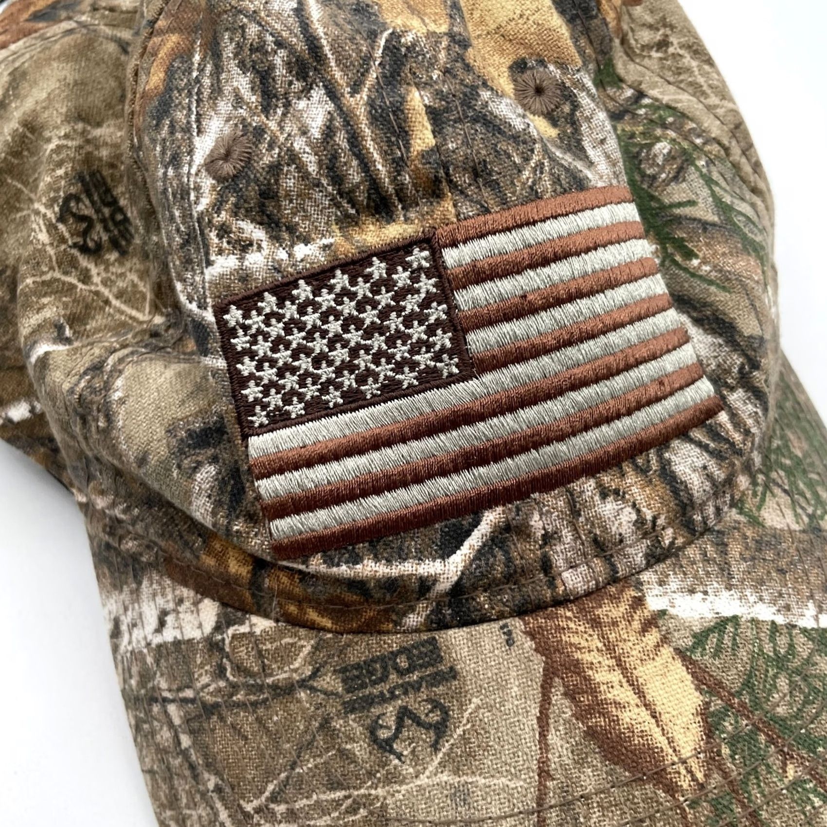 Realtree American Flag Camo Hat Mens Green Realtree US Baseball Strapback Hunting Cap Size ONE SIZE - 2 Thumbnail