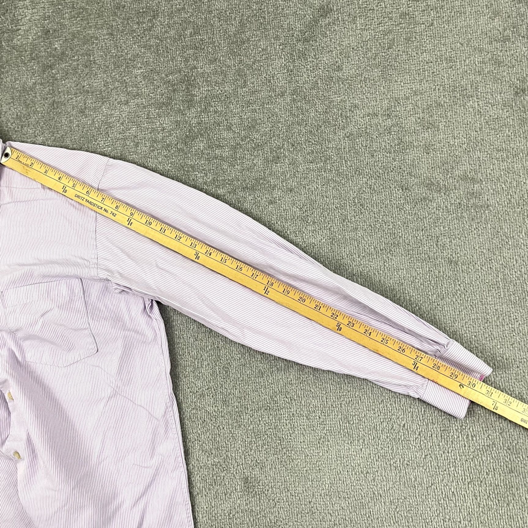 Ermenegildo Zegna Ermenegildo Zegna Dress Shirt Mens Medium White Purple Striped Button Down Long Sleeve Size 40R - 5 Thumbnail