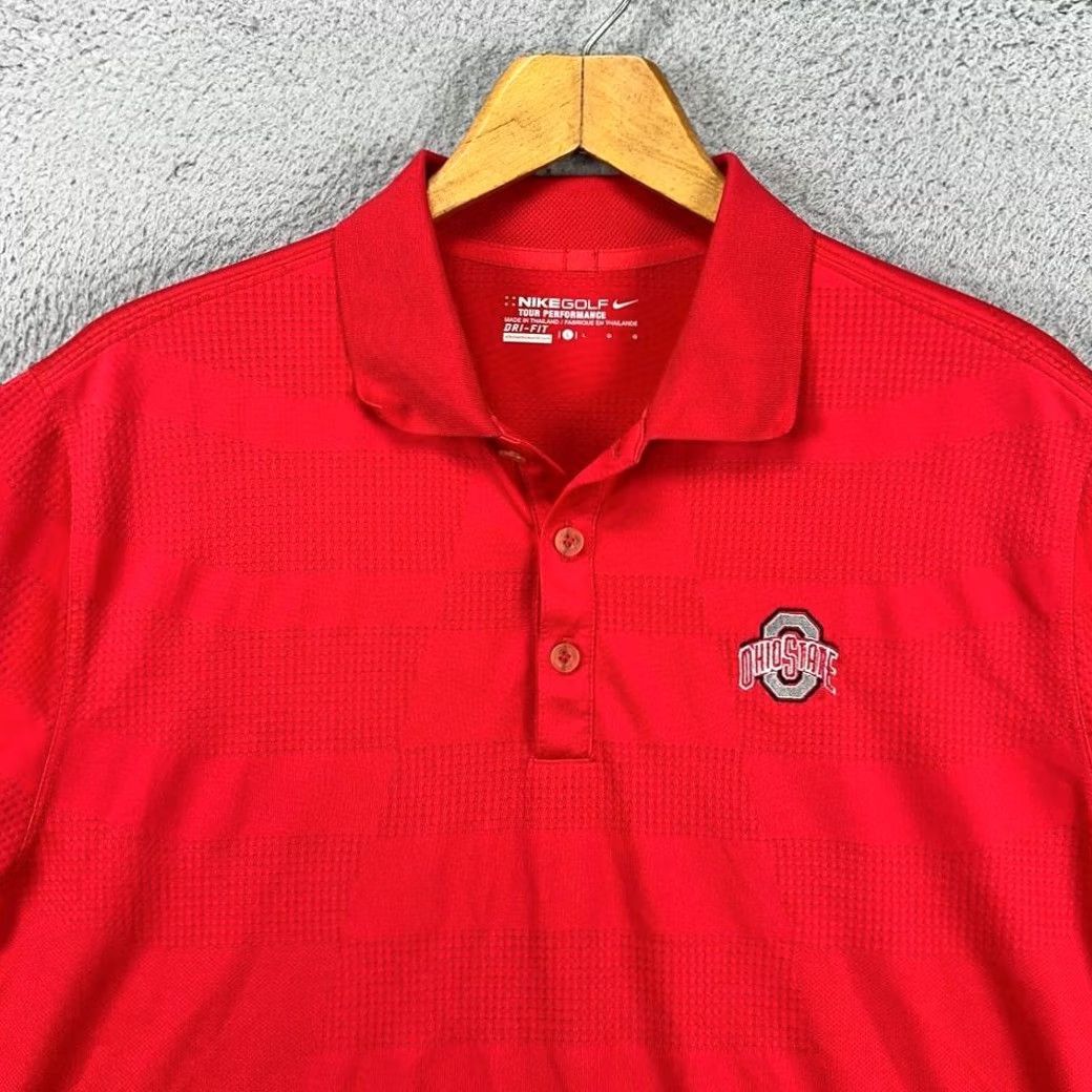Nike Nike Buckeyes Polo Shirt Mens Large Dri-Fit Red Tour Performance Golf Shirt Size US L / EU 52-54 / 3 - 2 Thumbnail