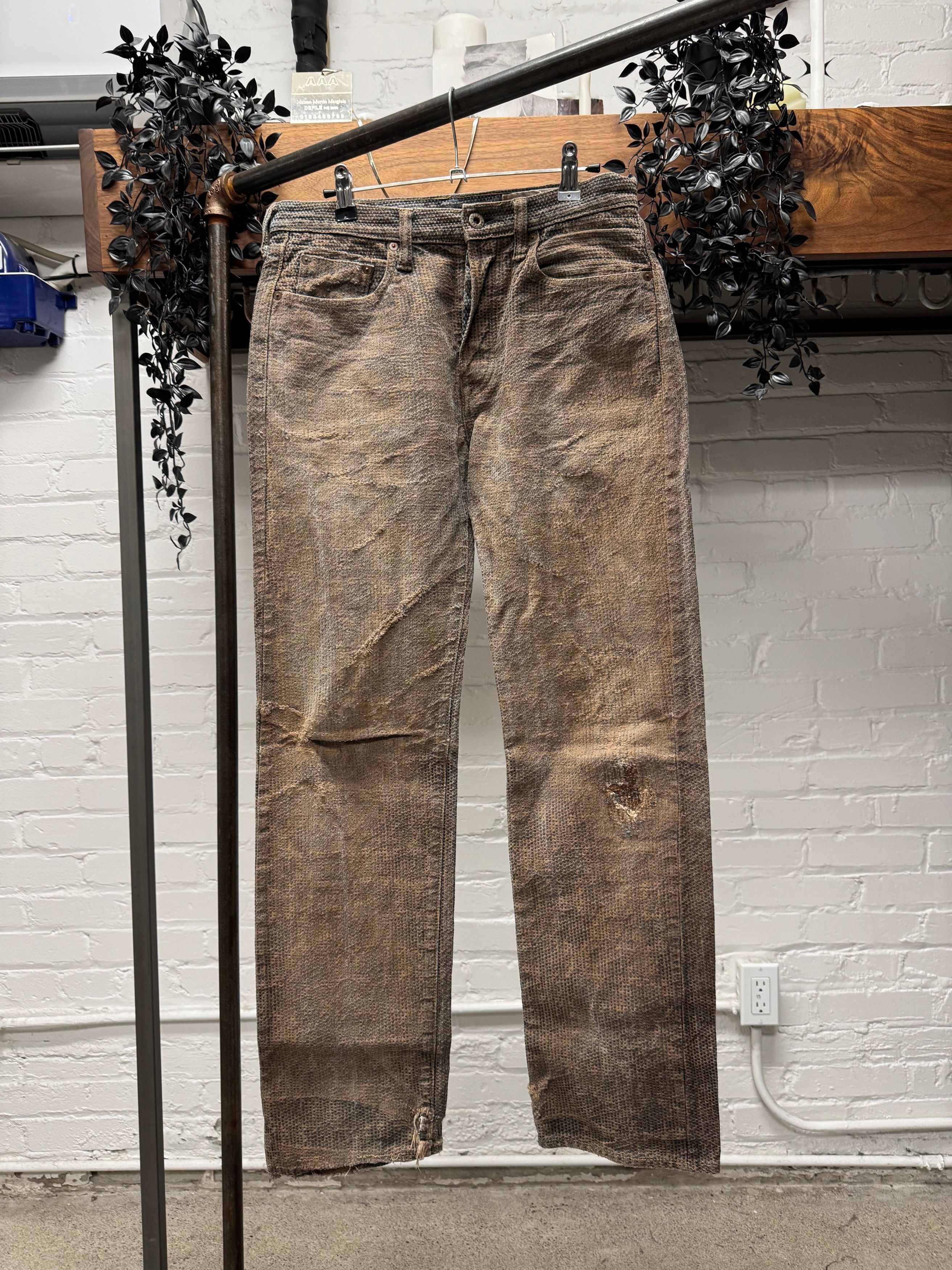 Kapital Kapital Faded Brown ‘Century’ Repaired Buckle Back Denim Size US 30 / EU 46 - 1 Thumbnail