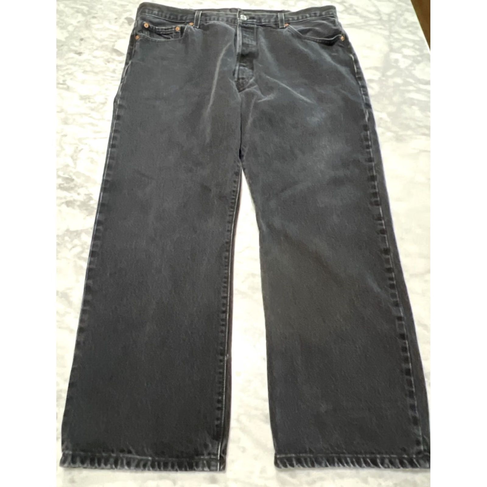 Levi's VINTAGE Levis 501 Jeans Mens 42x30 Black Straight Leg Button Fly Americana 90s Logo USA Mens Size US 42 / EU 58 - 4 Thumbnail