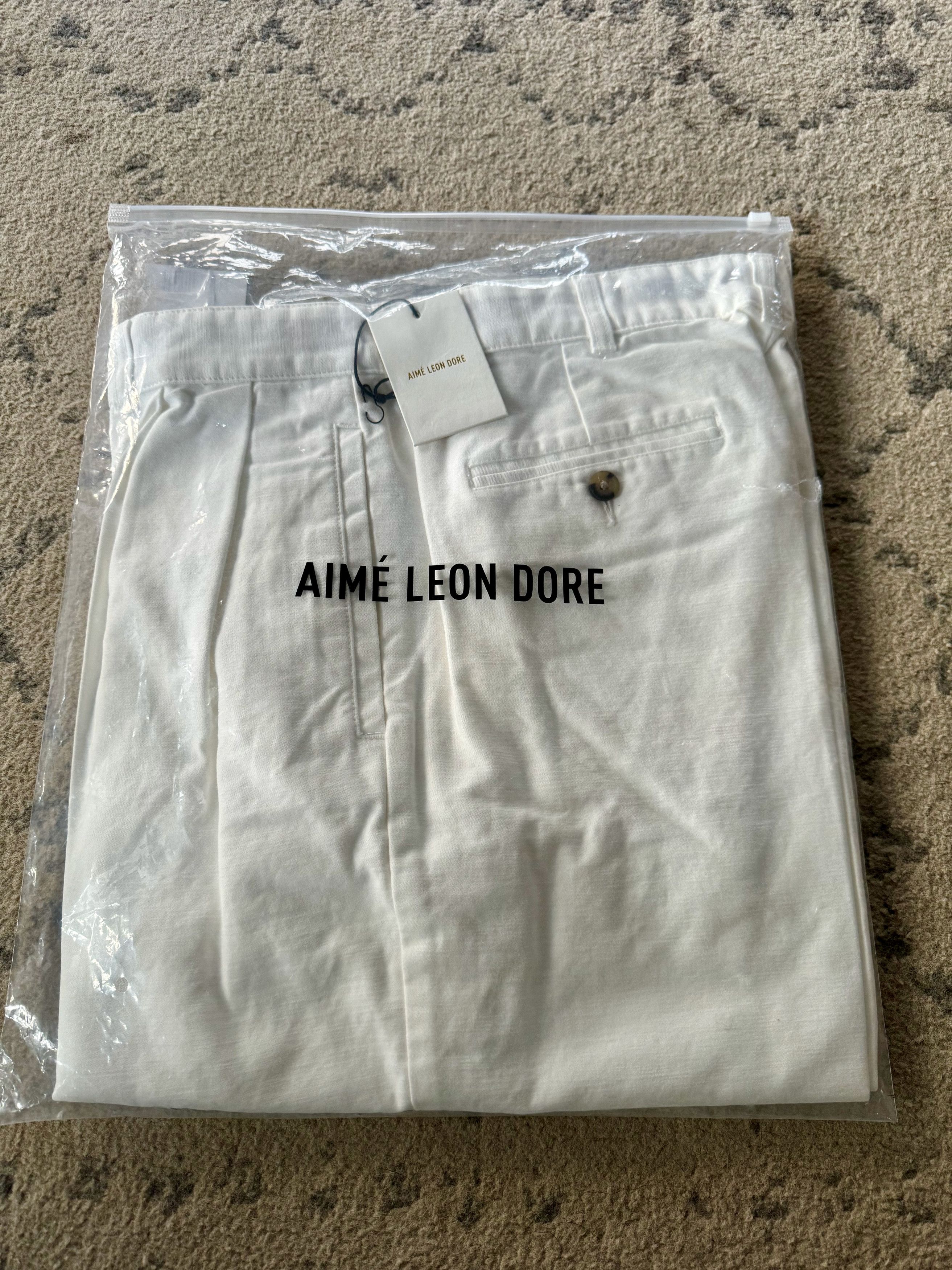 image of Aime Leon Dore Double Pleated Pant In Coconut Milk, Men's (Size 34)