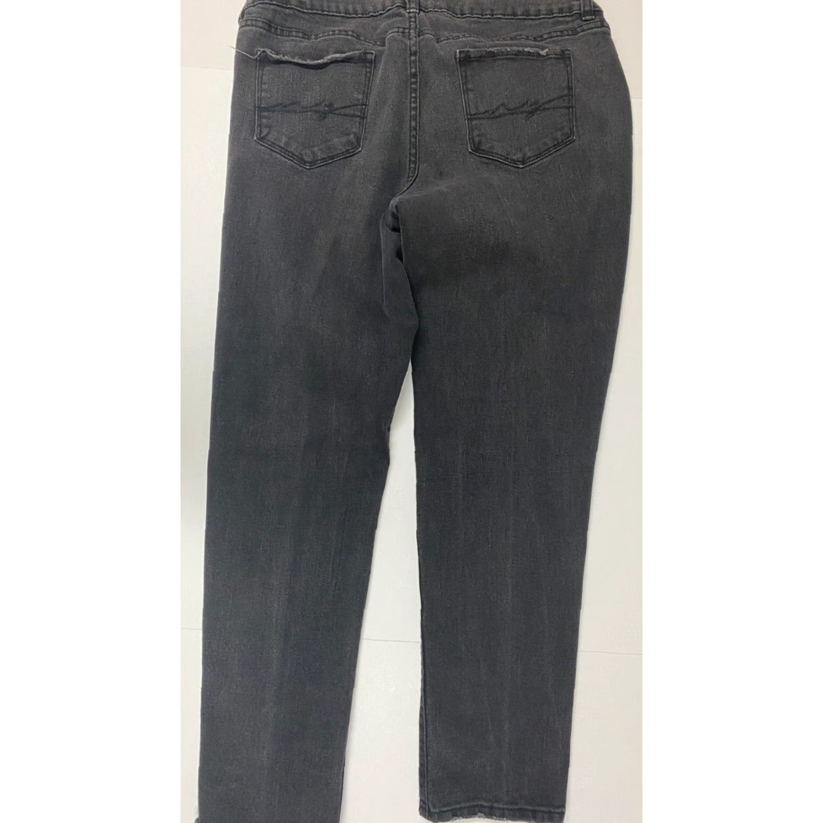 Vintage SOHO New York and Company Jeans Womens Boyfriend 30 Black Denim Zip Sl 28in Mid Rise Stretch Slimming Crop Modern Designer Size 30" / US 8 / IT 44 - 8 Thumbnail