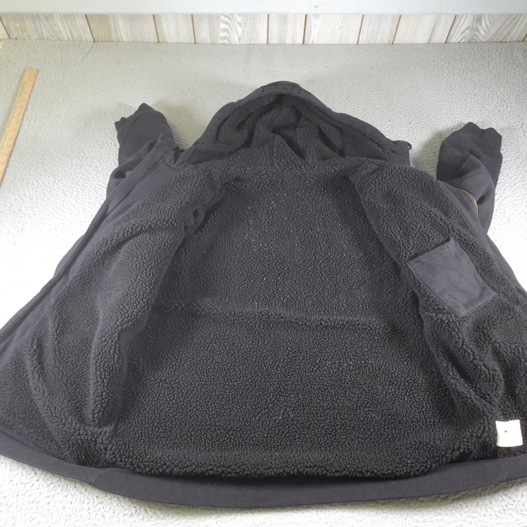 Wrangler Wrangler Jacket Mens XL Black Full Zip Hooded Fleece Heavyweight Warm Workwear Size US XL / EU 56 / 4 - 4 Thumbnail