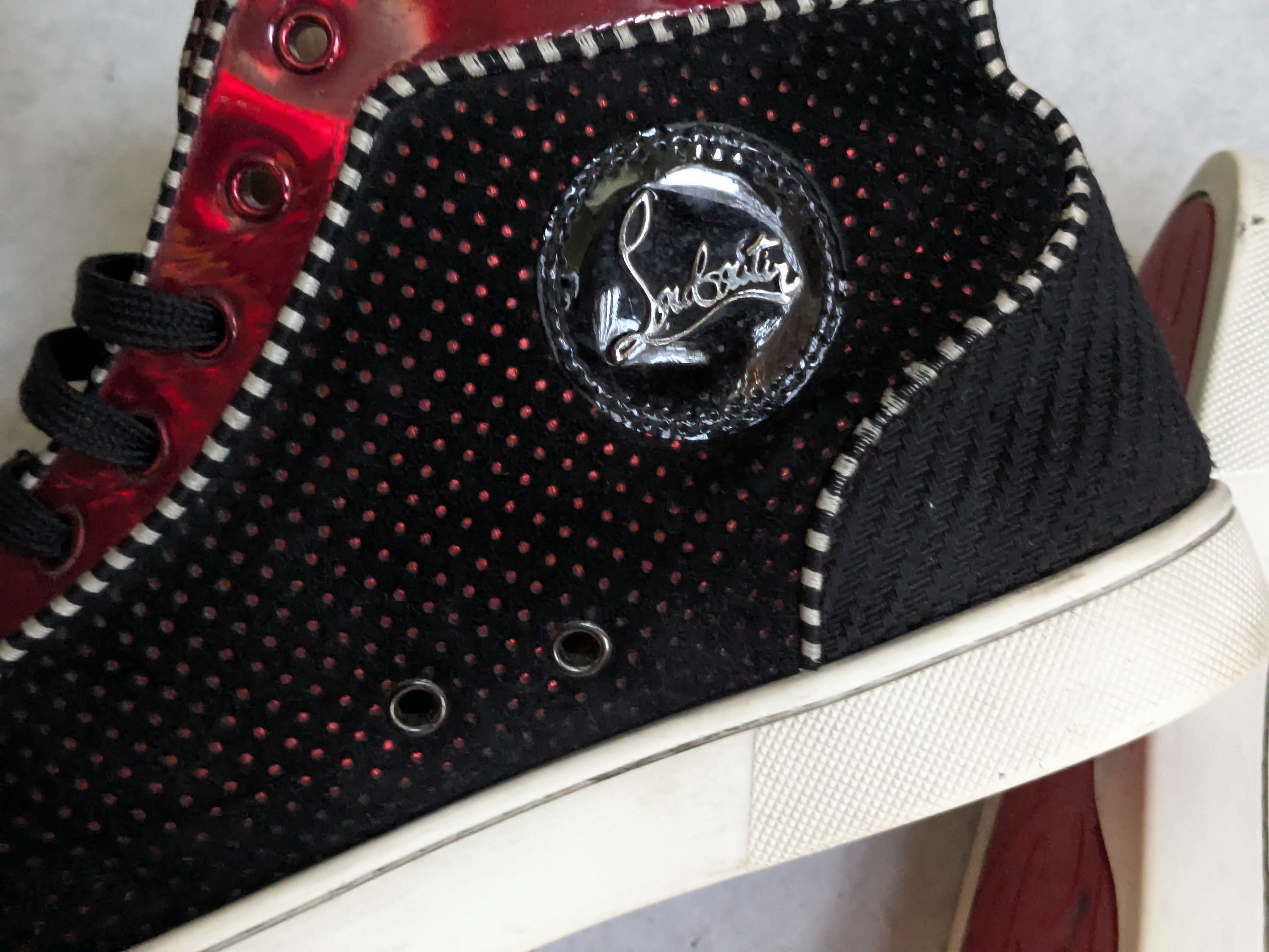 Christian Louboutin Christian Louboutin High Top Sneakers 9 42 Black Red Spikes Size US 9 / EU 42 - 12 Thumbnail