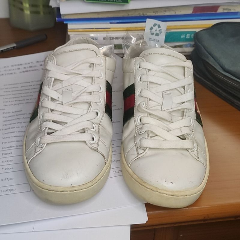 Gucci Gucci Ace Leather Bee Casual Sneakers -2508 Size US 5 / EU 37 - 2 Thumbnail