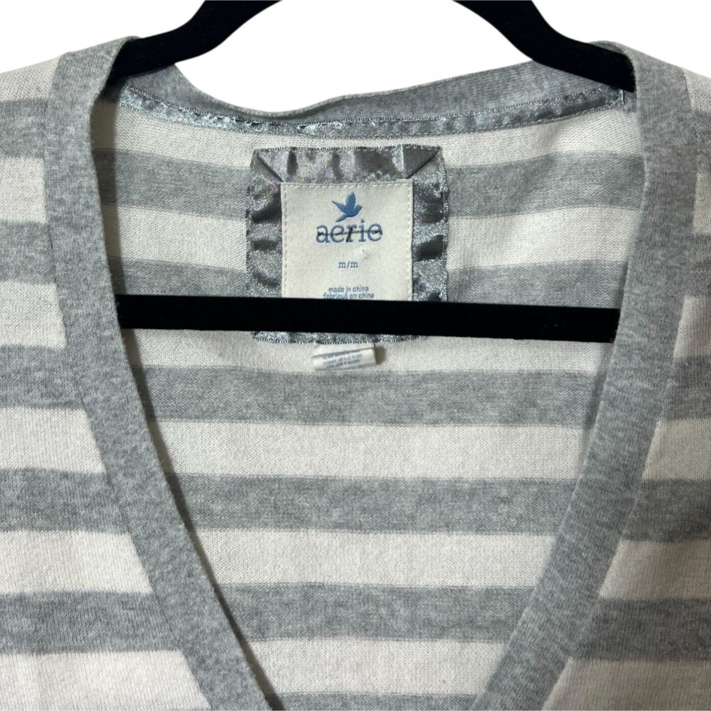 Other Y2K Aerie Grey/White Striped Long Sleeve Size M / US 6-8 / IT 42-44 - 3 Thumbnail