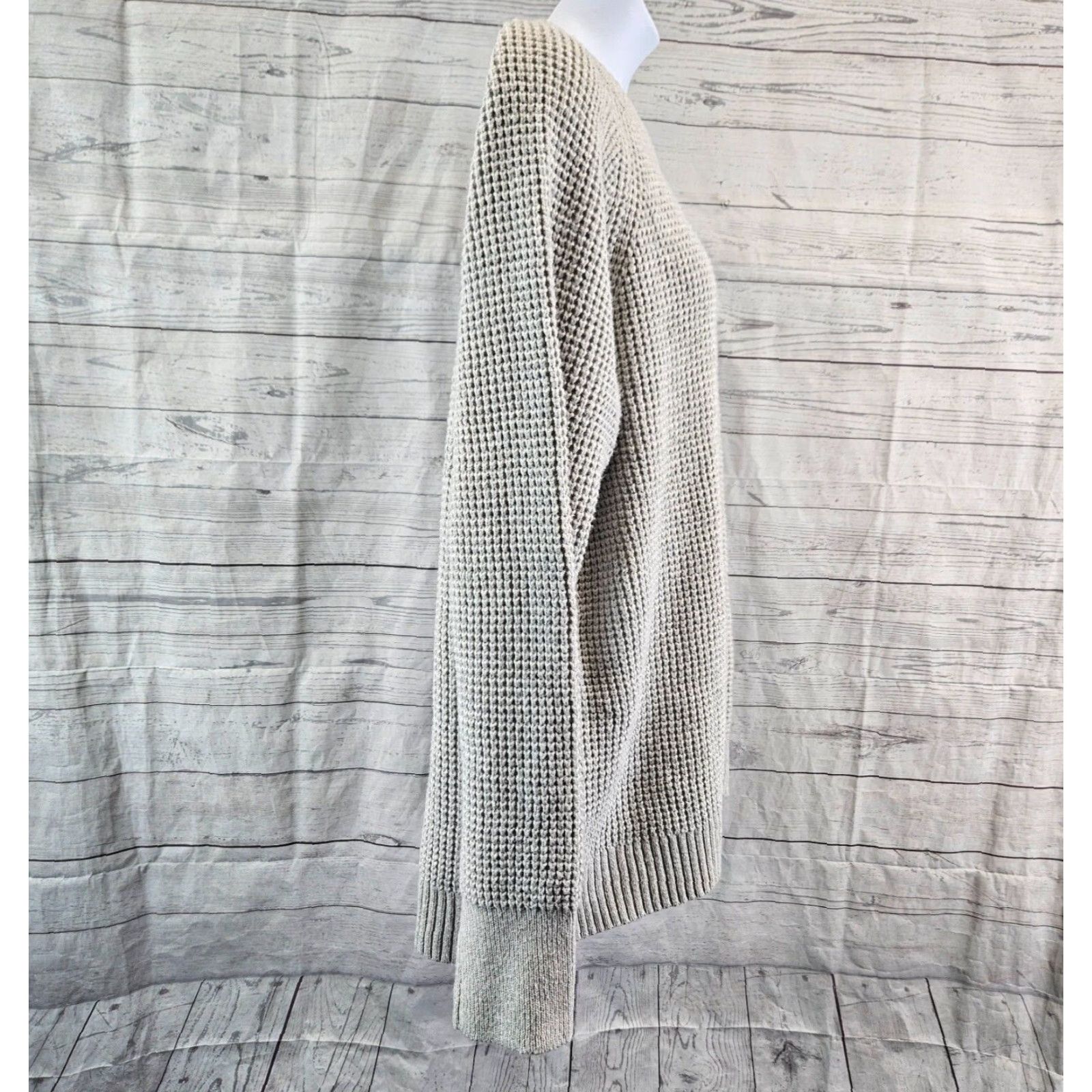 Market Market & Spruce Womens Crew Neck Waffle Stitch Sweater Sz 3X Gray Shirt Pullover Womens 3X Gray Size XXL / US 16-18 / IT 52-54 - 3 Thumbnail