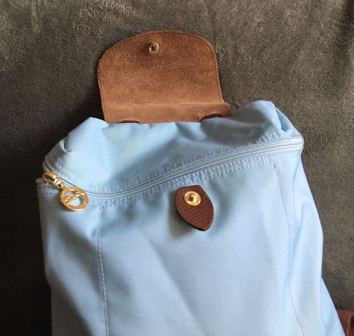 Longchamp Longchamp Le Pliage Blue Nylon Backpack Bag Size ONE SIZE - 14 Thumbnail