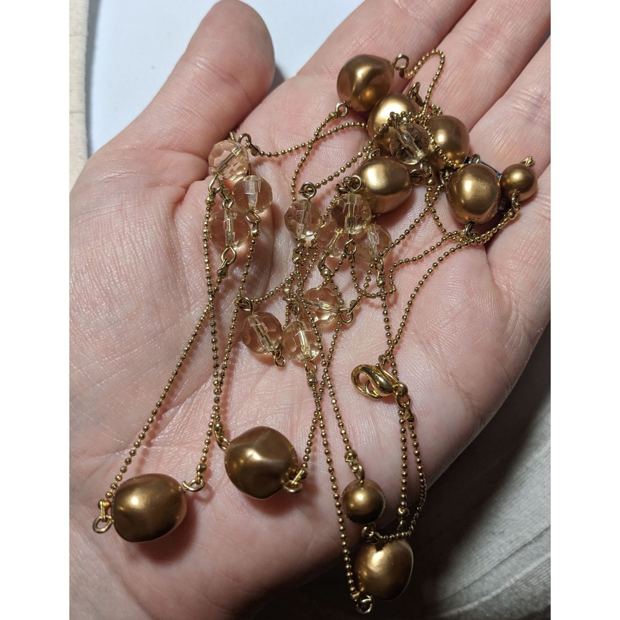 Other Gold Pearl And Gem Glam Opera Length Necklace Size ONE SIZE - 6 Thumbnail