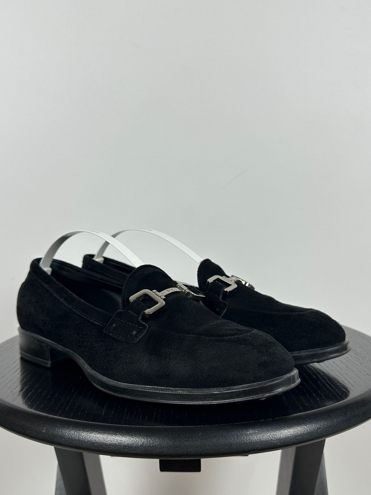 Tod's Tod’s Black Suede Horsebit Buckle Loafers Size US 6.5 / IT 36.5 - 12 Thumbnail