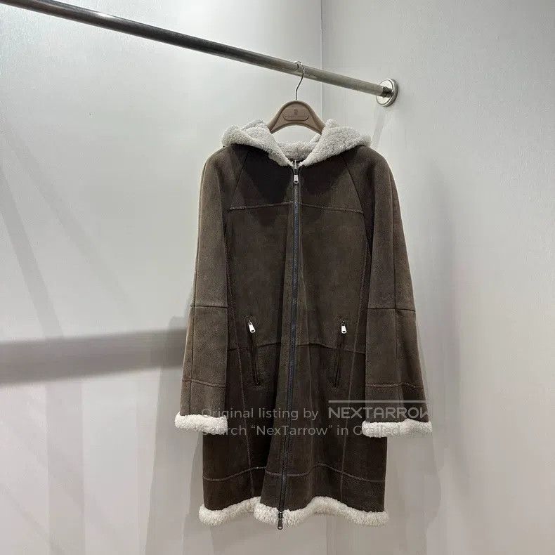 Brunello Cucinelli Brunello Cucinelli Shearling Leather and Wool Coat Size XS / US 0-2 / IT 36-38 - 1 Thumbnail