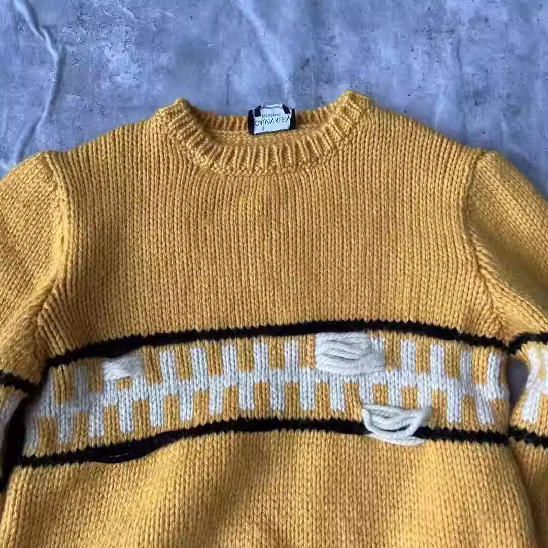 Raf Simons Raf Simons Ck Yellow And White Sweater Size US M / EU 48-50 / 2 - 4 Thumbnail
