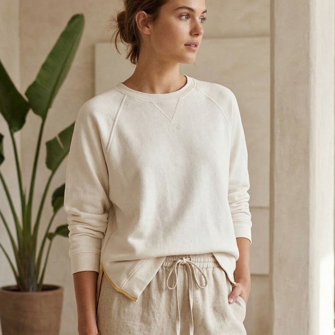 Lee Mathews LEE MATHEWS Crew Neck Pullover Sweatshirt split side White Size M / US 6-8 / IT 42-44 - 1 Thumbnail