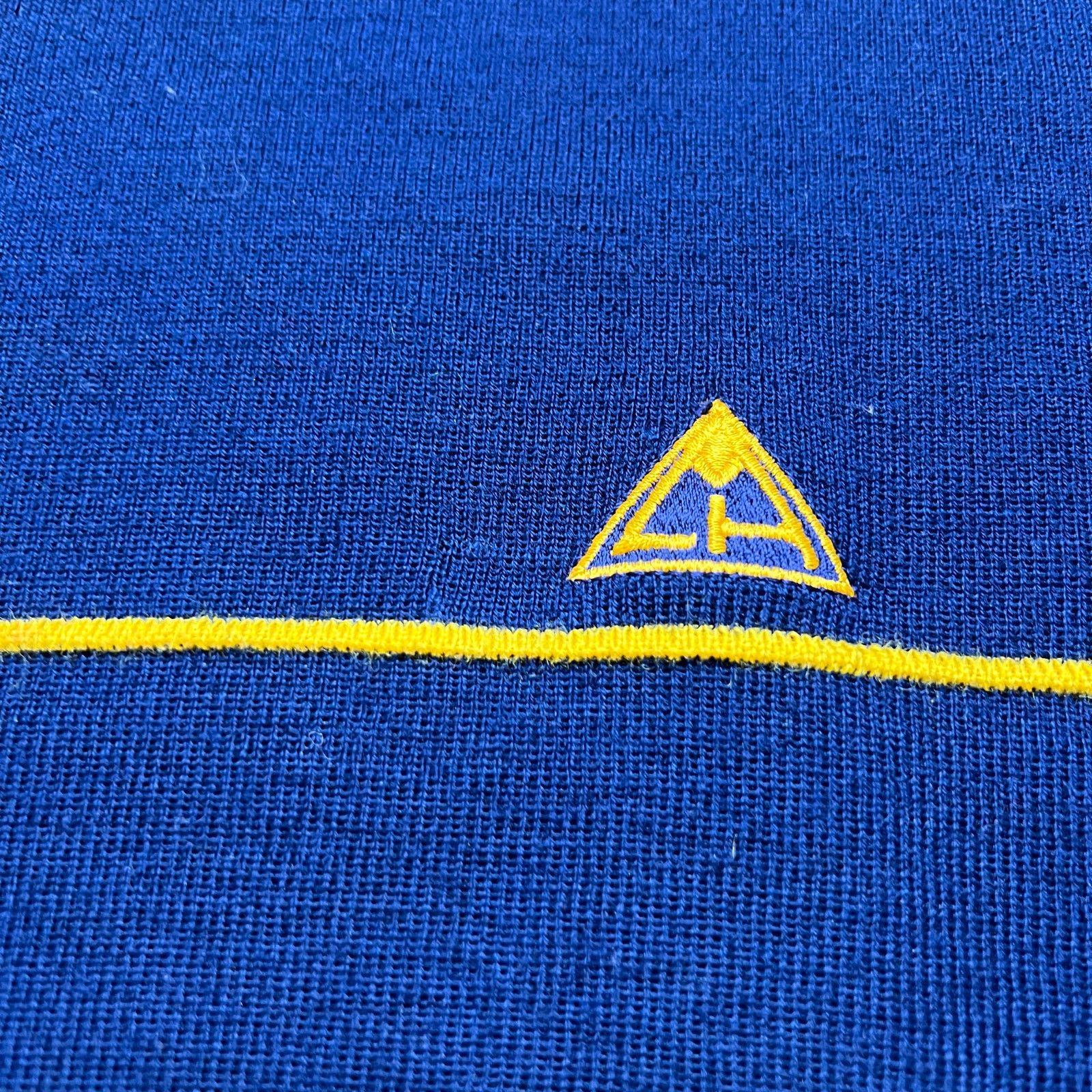 Vintage Vintage DEMETRE Wool Sweater Men’s Medium Blue Yellow Stripe Size US M / EU 48-50 / 2 - 3 Thumbnail