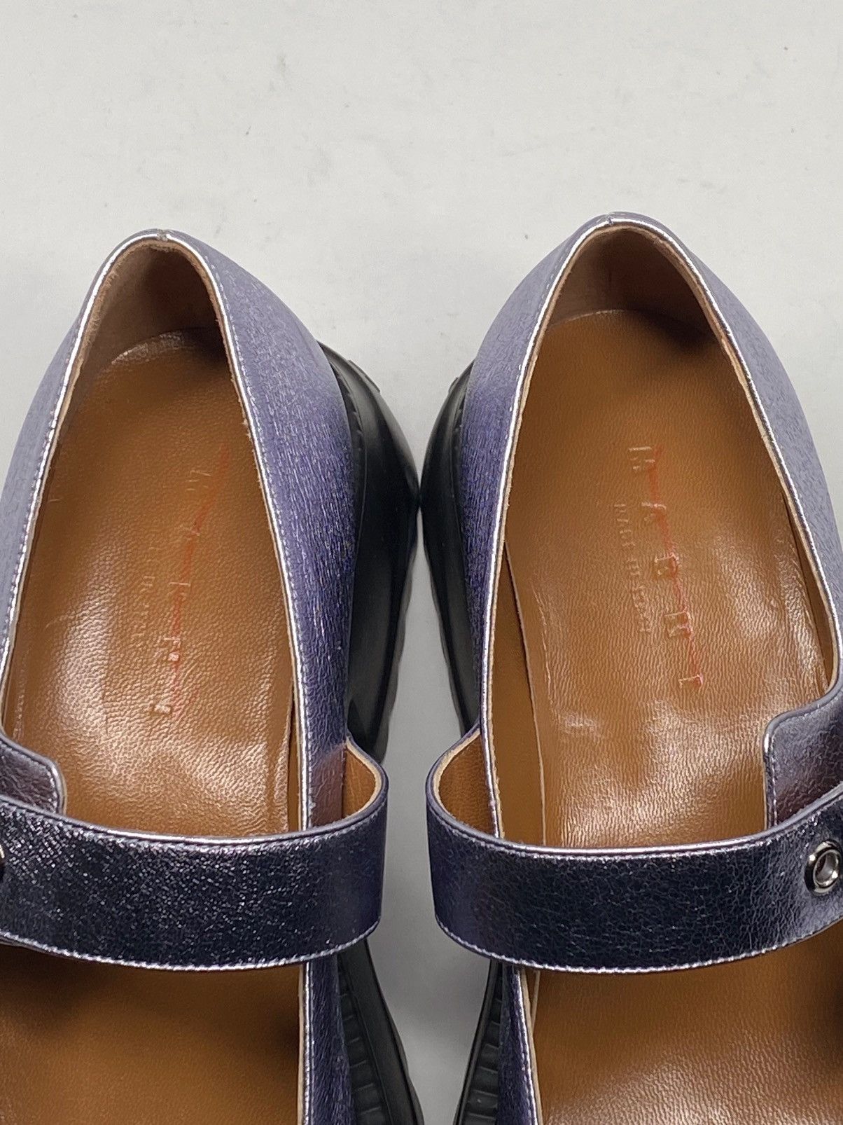Marni Marni Blue Leather Mary Jane Platform Loafers size 39 Size US 9 / IT 39 - 9 Thumbnail