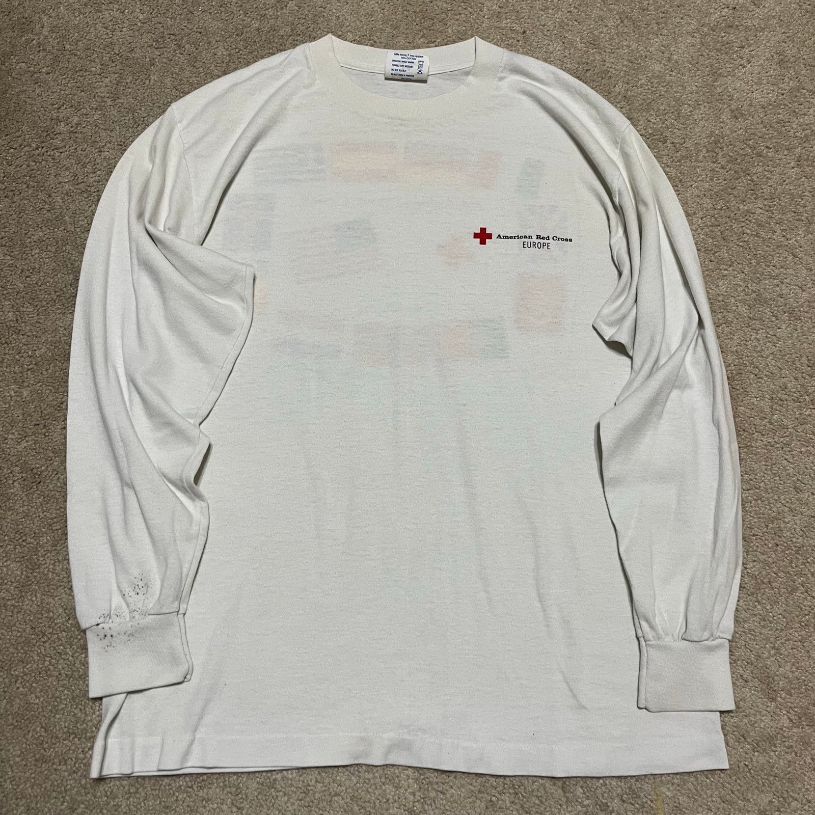 TEE JAYS Vintage American Red Cross EUROPE Long Sleeve Graphic Shirt Size US L / EU 52-54 / 3 - 1 Thumbnail