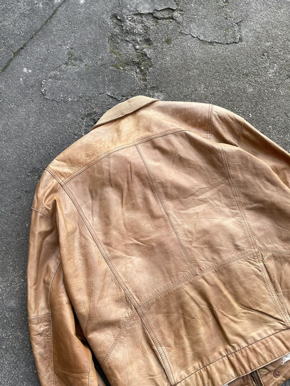 Vintage Washed Brown Retro 90s Genuine Real Leater Bomber Punk Rock Size US XL / EU 56 / 4 - 9 Thumbnail