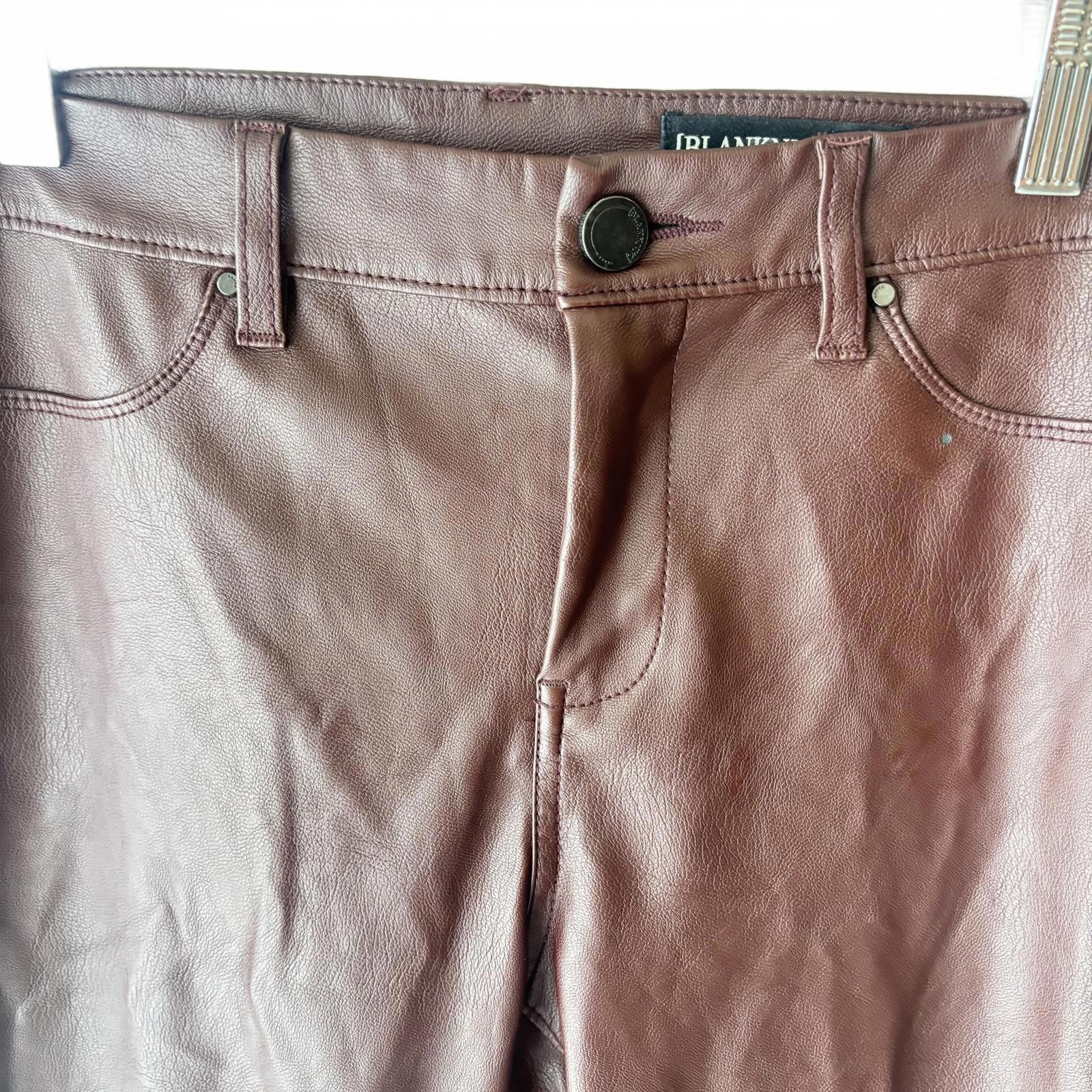 BLANKNYC Blank NYC Faux Vegan Leather Oxblood Brown Skinny Jean Pant Size 28" / US 6 / IT 42 - 6 Thumbnail