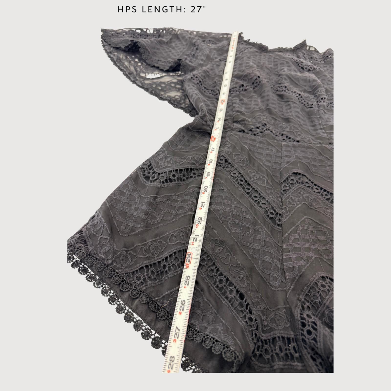 Other Line & Dot Lace Romper Black Scalloped XS Size 26" / US 2 / IT 38 - 6 Thumbnail