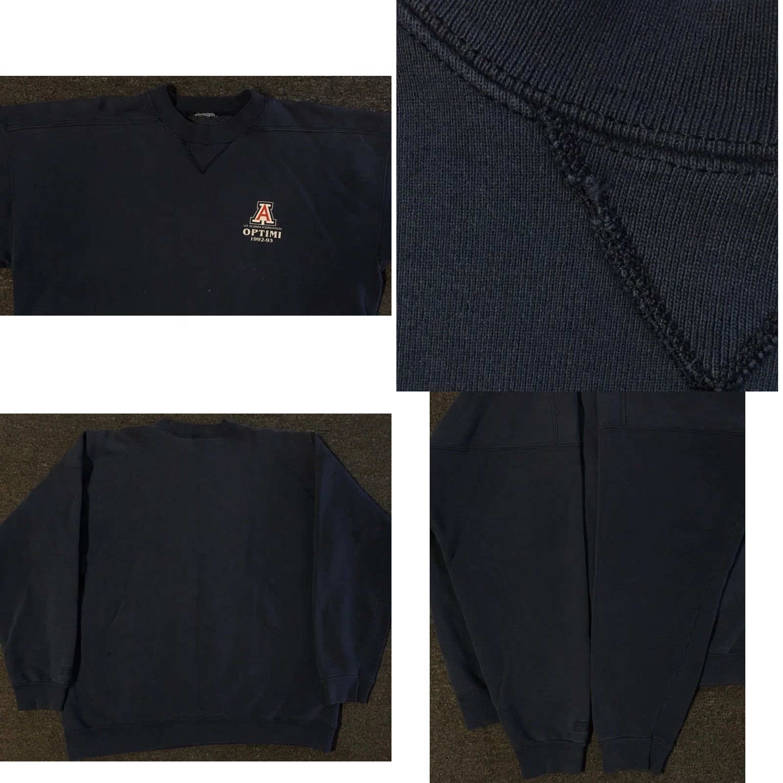 Vintage Vtg University Of Arizona Faded Distress Sweatshirt XL College Track Grunge Hoodie Men Navy Blue 90s Arizona State University Wildcats Size US XL / EU 56 / 4 - 8 Thumbnail