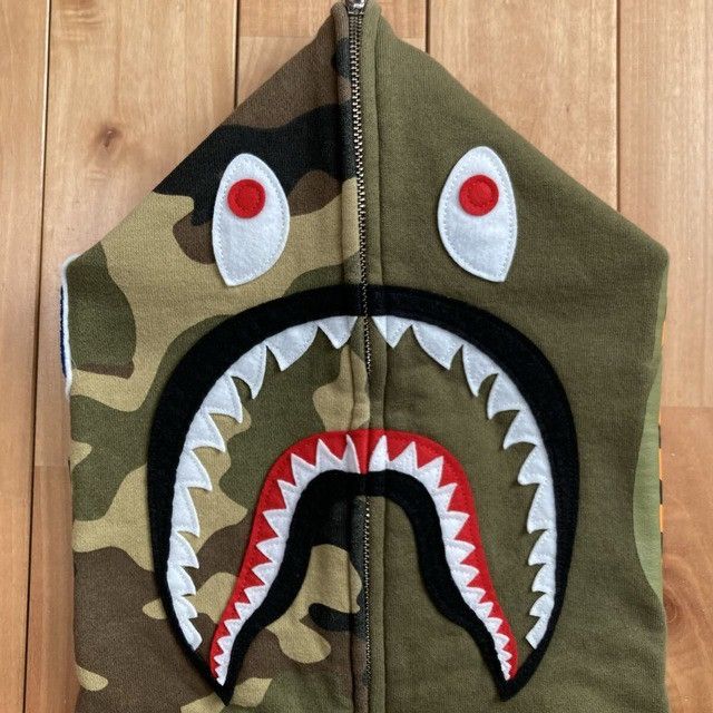 Bape BAPE Woodland Camo 1st Shark Full Zip Hoodie a bathing ape Size US M / EU 48-50 / 2 - 4 Thumbnail