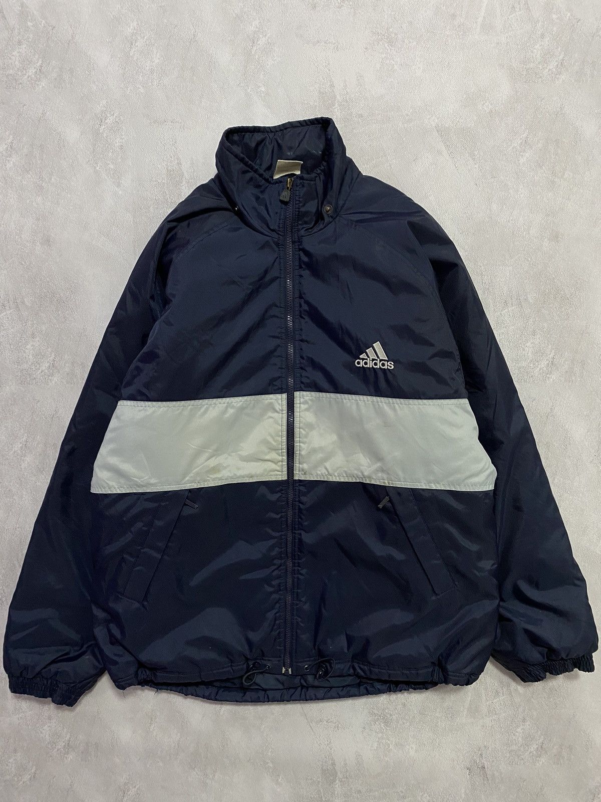Adidas × Vintage 🥷🏻Vintage 90s Adidas Puffer Jacket BIG LOGO Size US M / EU 48-50 / 2 - 2 Thumbnail