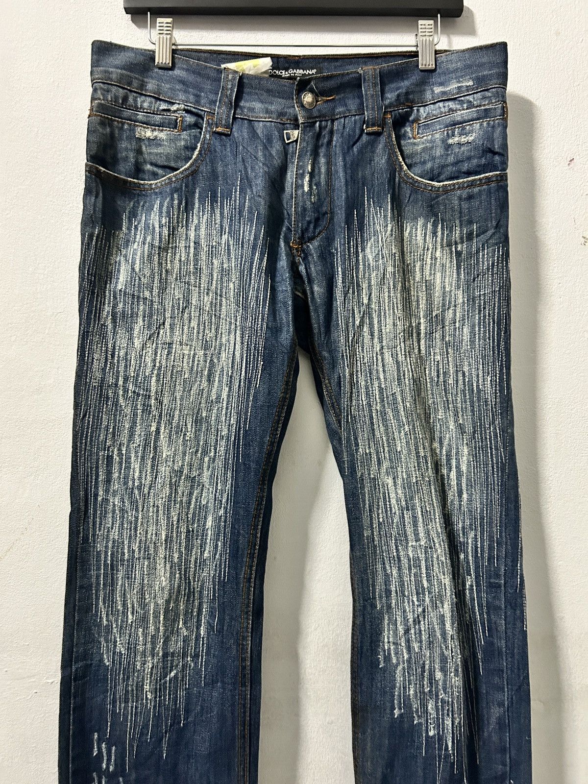 Dolce & Gabbana Dolce gabbana vertical ribbed jeans distressed look Size US 33 - 3 Thumbnail