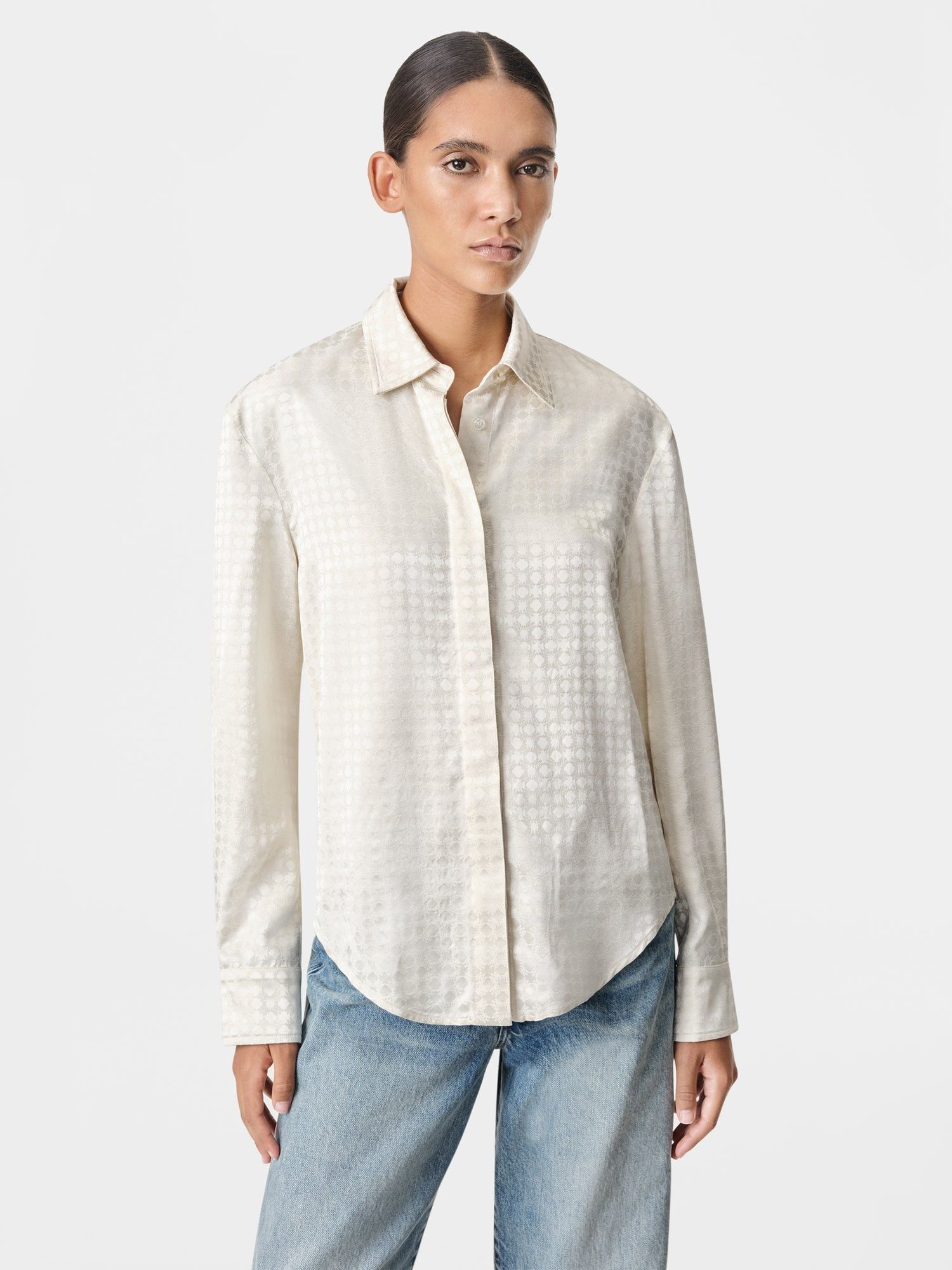 Amiri o1orln1025 MA Quad Long Sleeve Shirt in Ivory Size S / US 4 / IT 40 - 3 Thumbnail