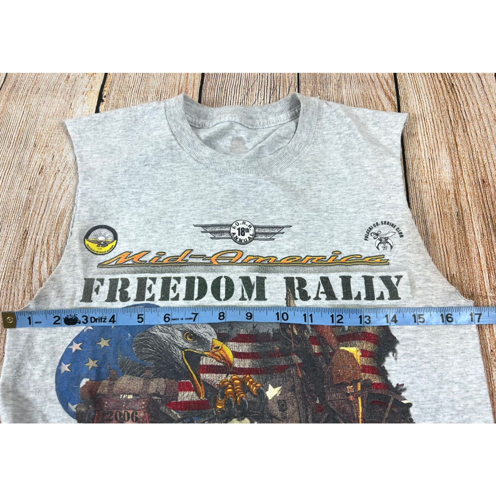 Vintage VINTAGE Mid America Freedom Rally Motorcycles Sleeveless Shirt Small Men Gray Cotton Logo T-Shirt Classic Sleeveless Size US S / EU 44-46 / 1 - 5 Thumbnail