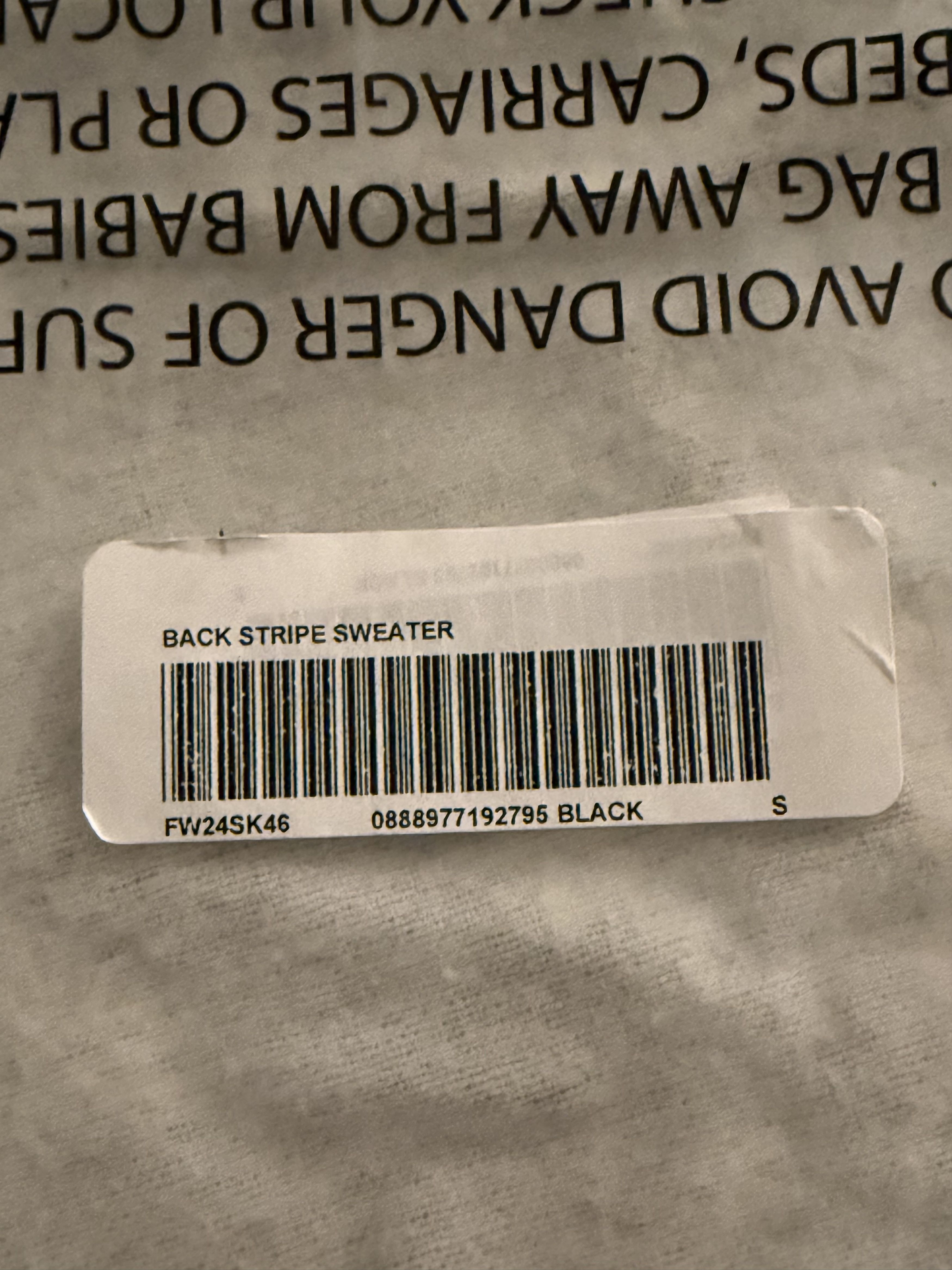 Supreme Supreme Back Stripe Sweater | Black | Size S Size US S / EU 44-46 / 1 - 5 Thumbnail